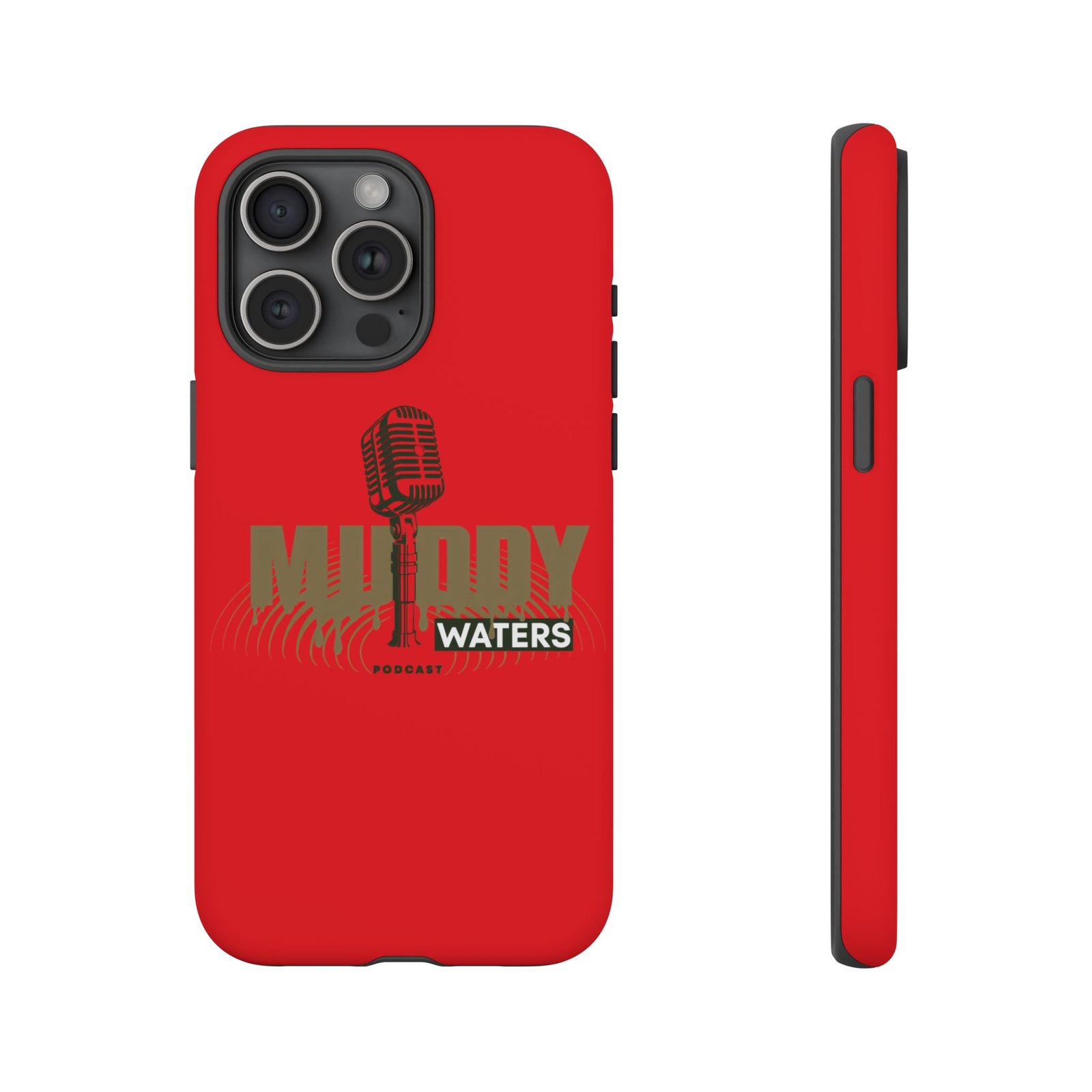 Muddy Waters Podcast Tough Phone Case – Retro Microphone Design - Image 109
