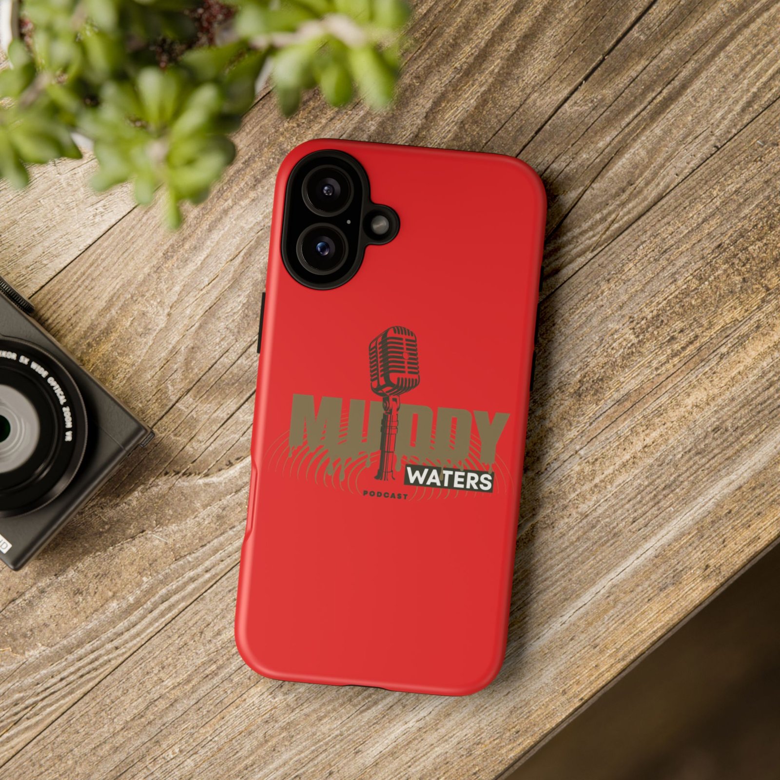Muddy Waters Podcast Tough Phone Case – Retro Microphone Design - Image 167