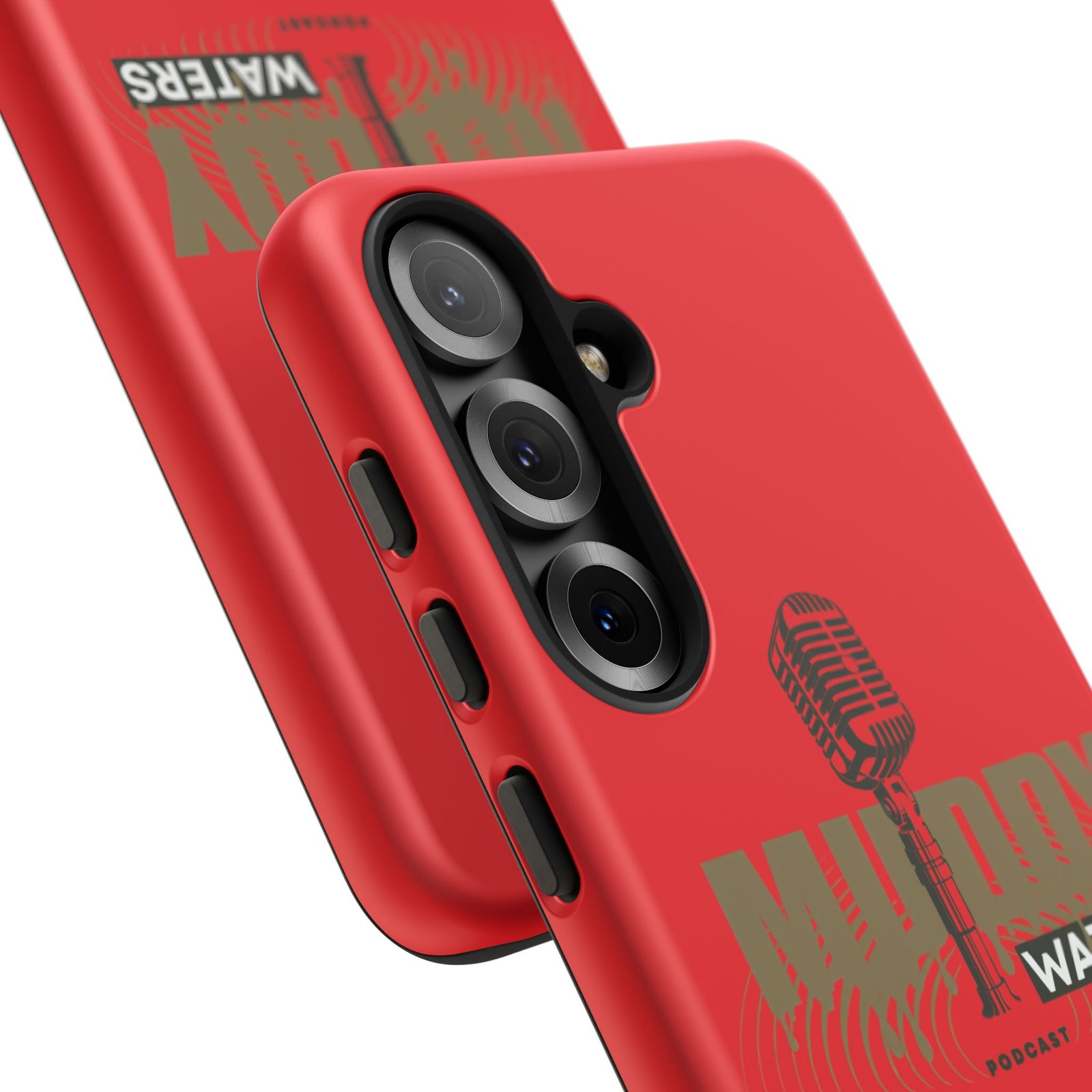Muddy Waters Podcast Tough Phone Case – Retro Microphone Design - Image 203