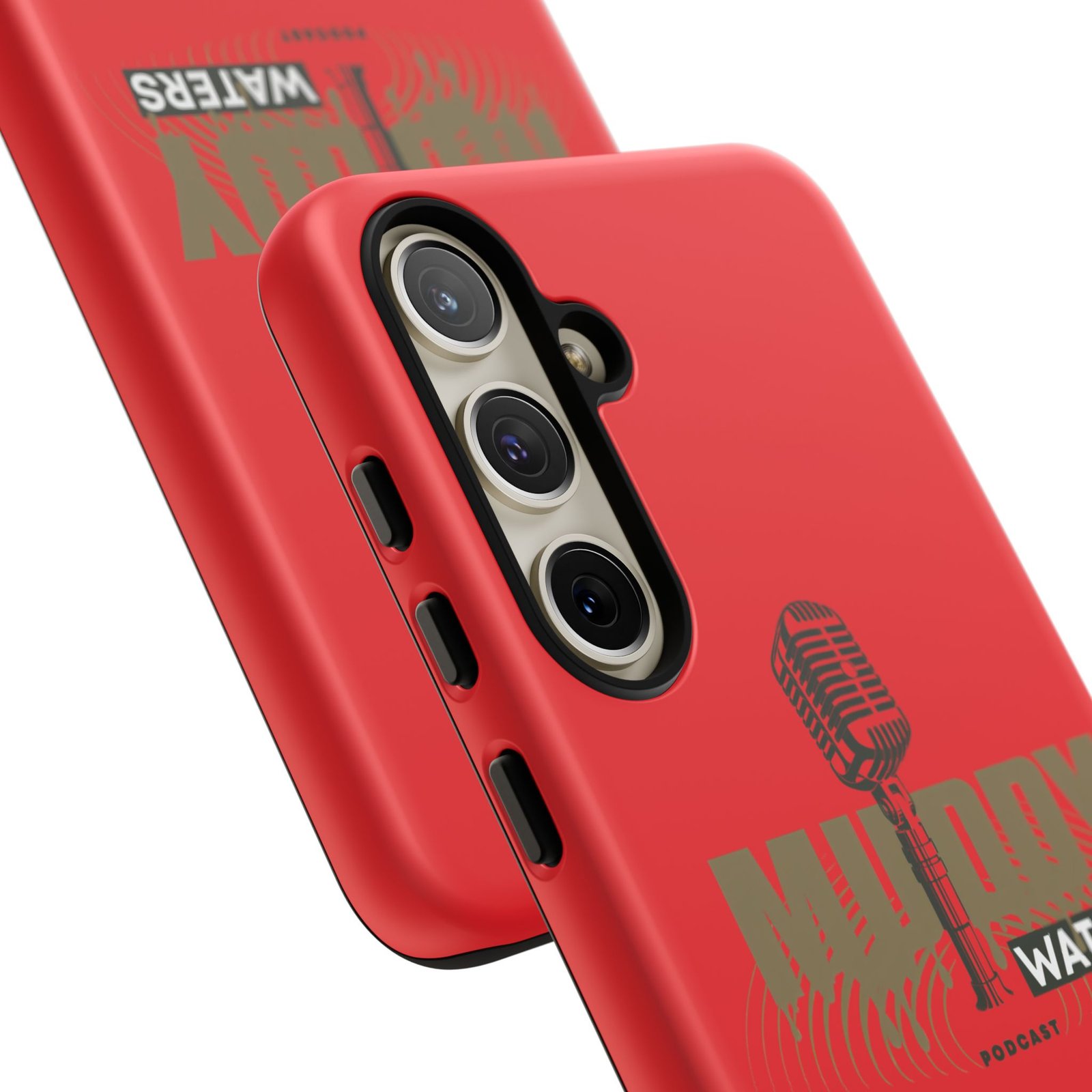 Muddy Waters Podcast Tough Phone Case – Retro Microphone Design - Image 125