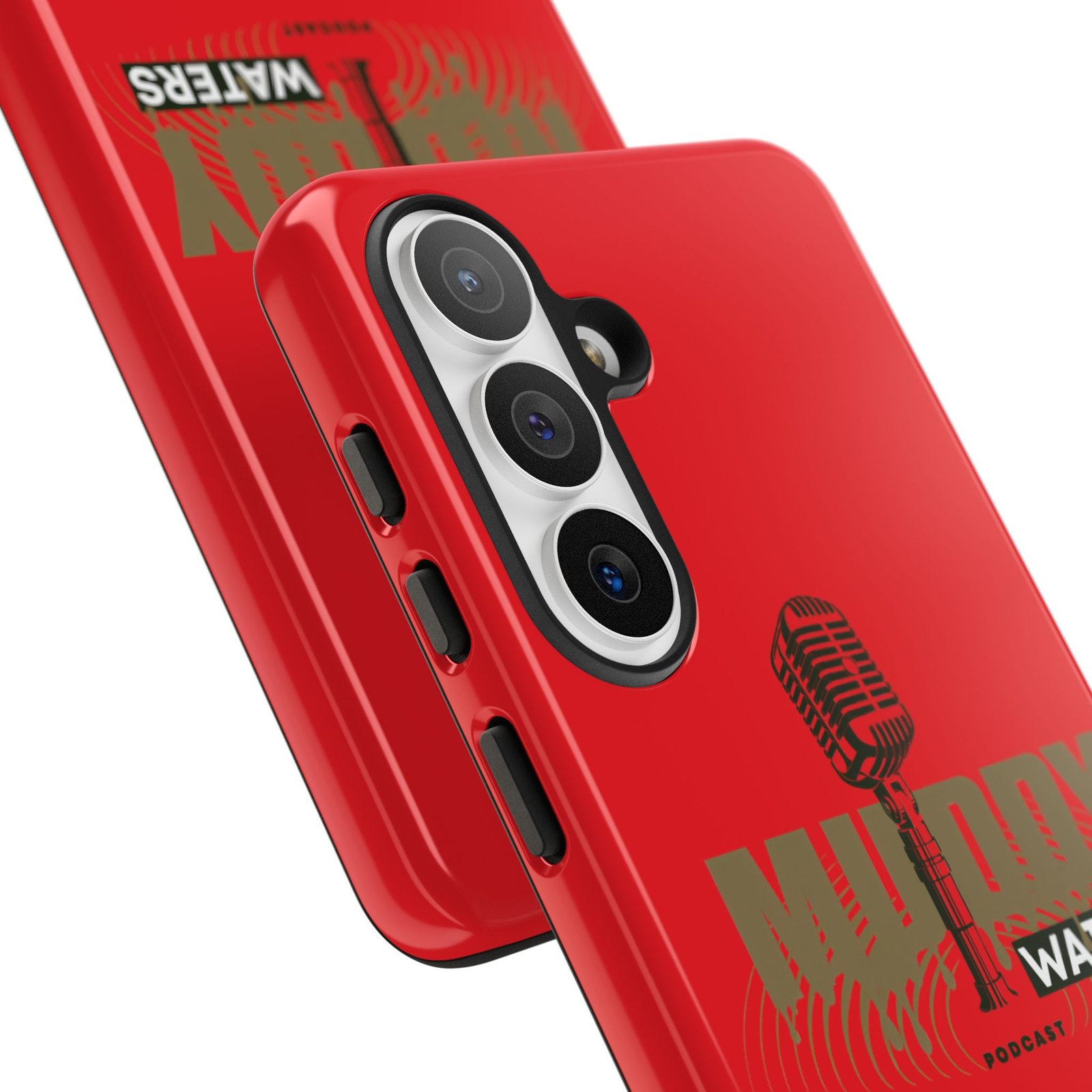 Muddy Waters Podcast Tough Phone Case – Retro Microphone Design - Image 235