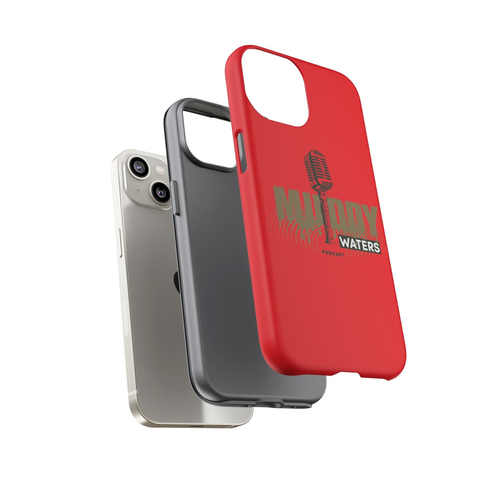 Muddy Waters Podcast Tough Phone Case – Retro Microphone Design - Image 52