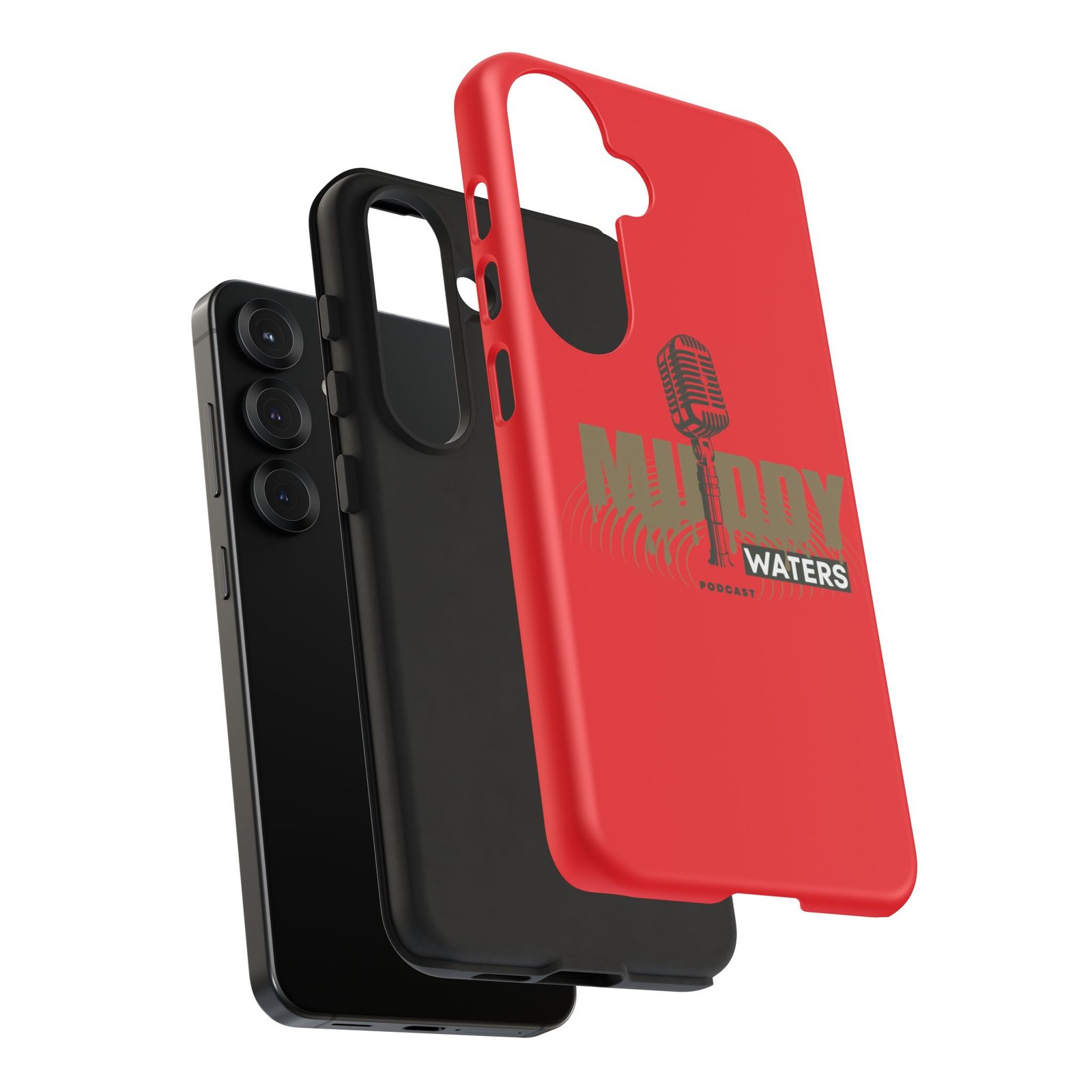 Muddy Waters Podcast Tough Phone Case – Retro Microphone Design - Image 205