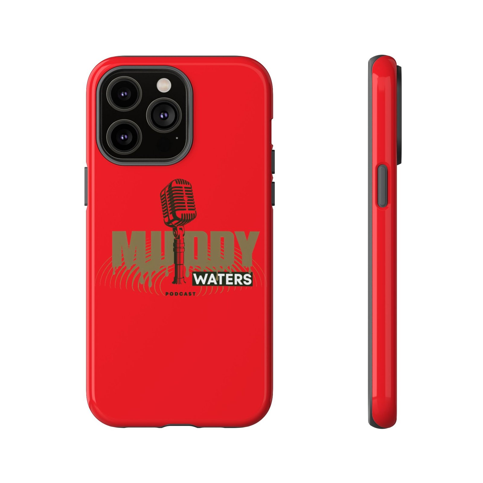 Muddy Waters Podcast Tough Phone Case – Retro Microphone Design - Image 70