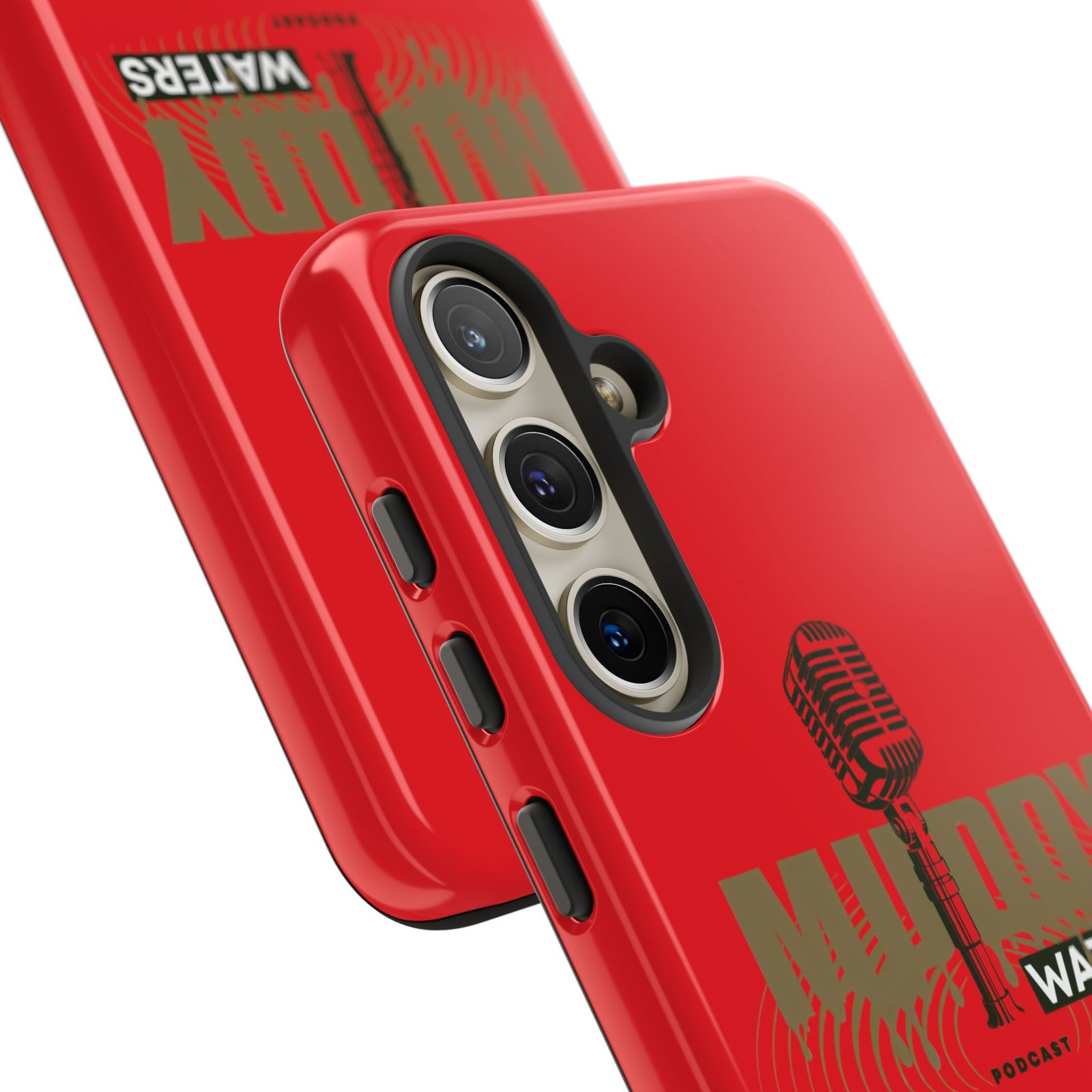 Muddy Waters Podcast Tough Phone Case – Retro Microphone Design - Image 113