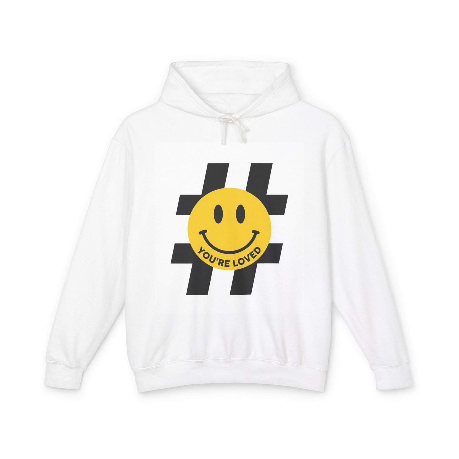 Hoodie - Smiley "You're Loved" Hashtag Graphic