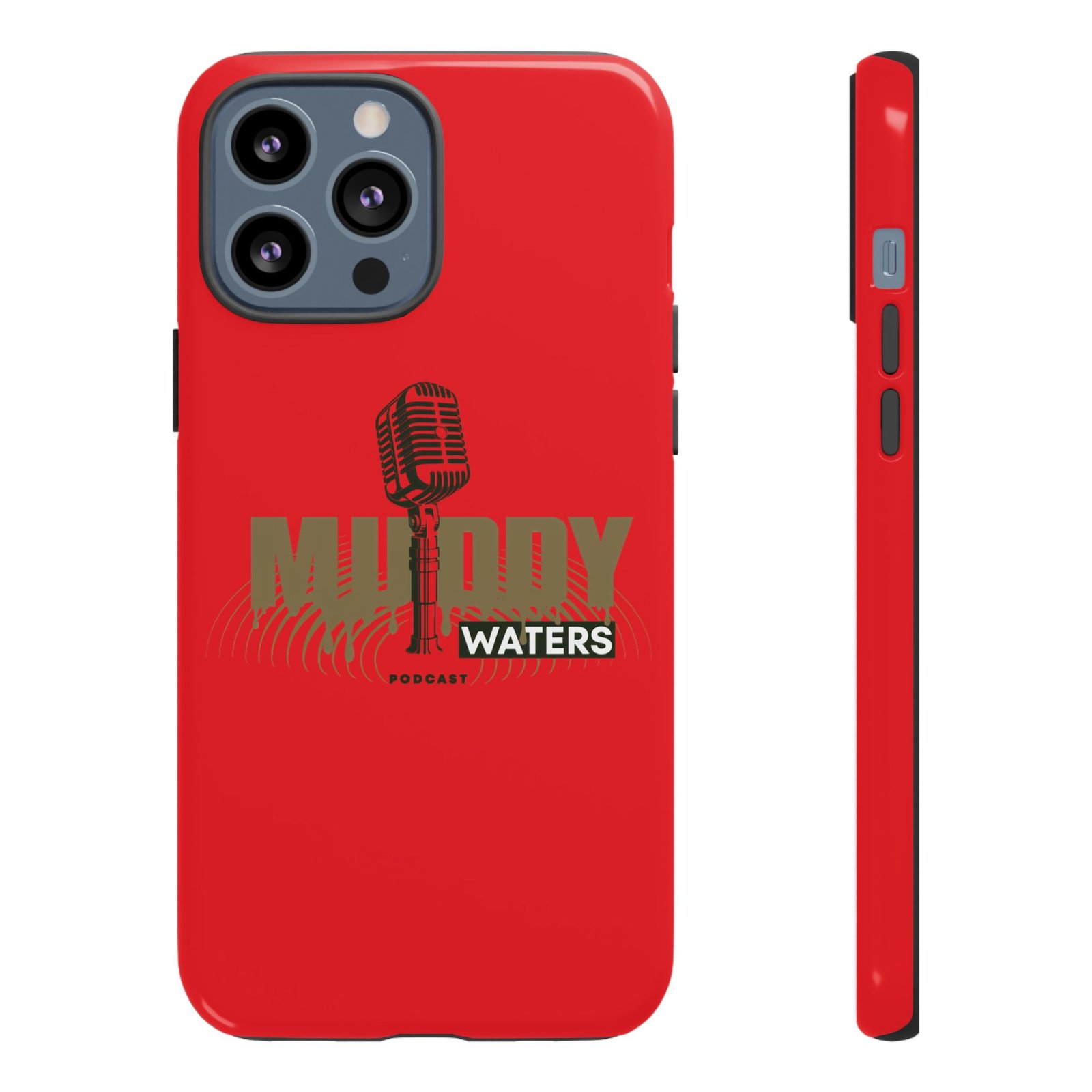 Muddy Waters Podcast Tough Phone Case – Retro Microphone Design - Image 38