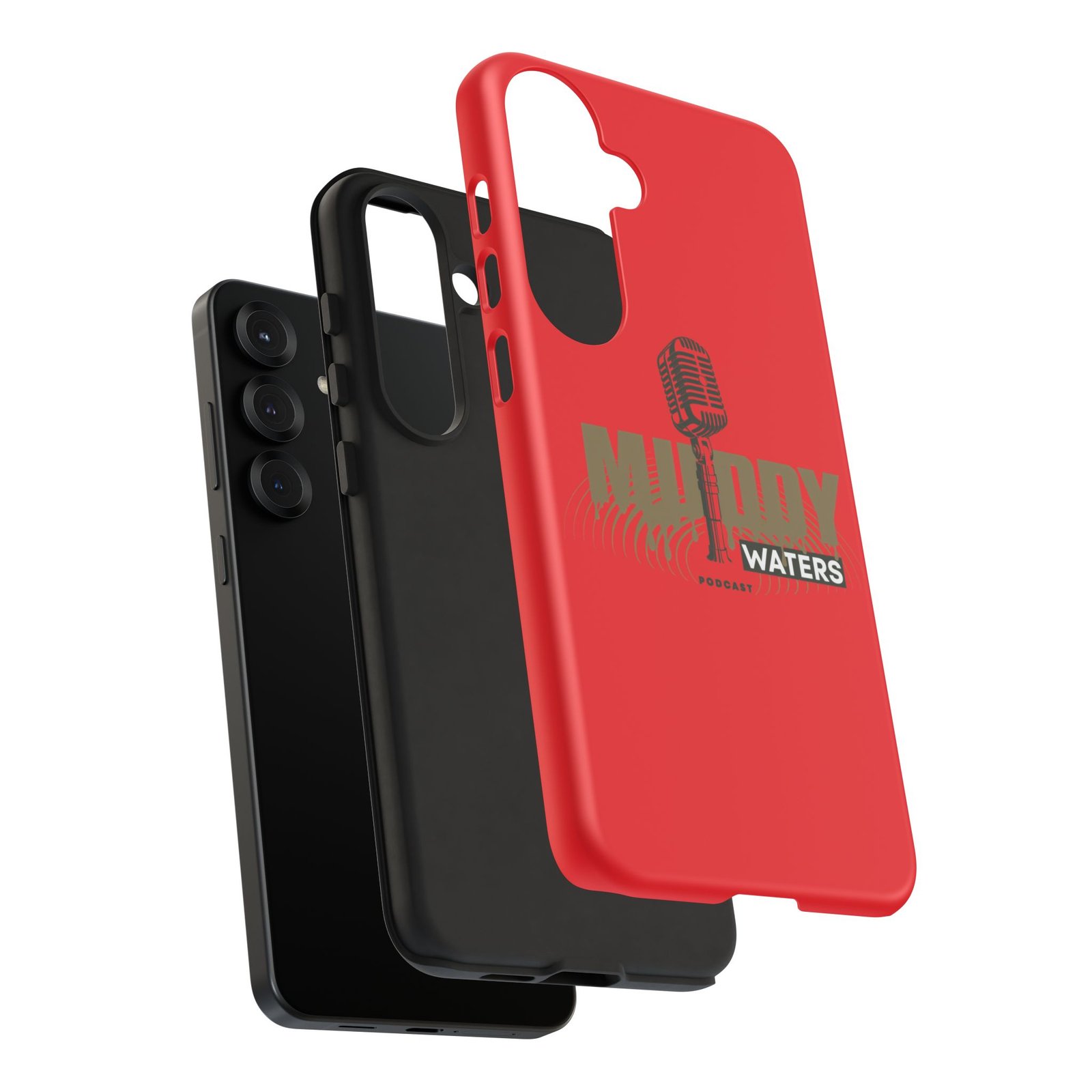Muddy Waters Podcast Tough Phone Case – Retro Microphone Design - Image 213