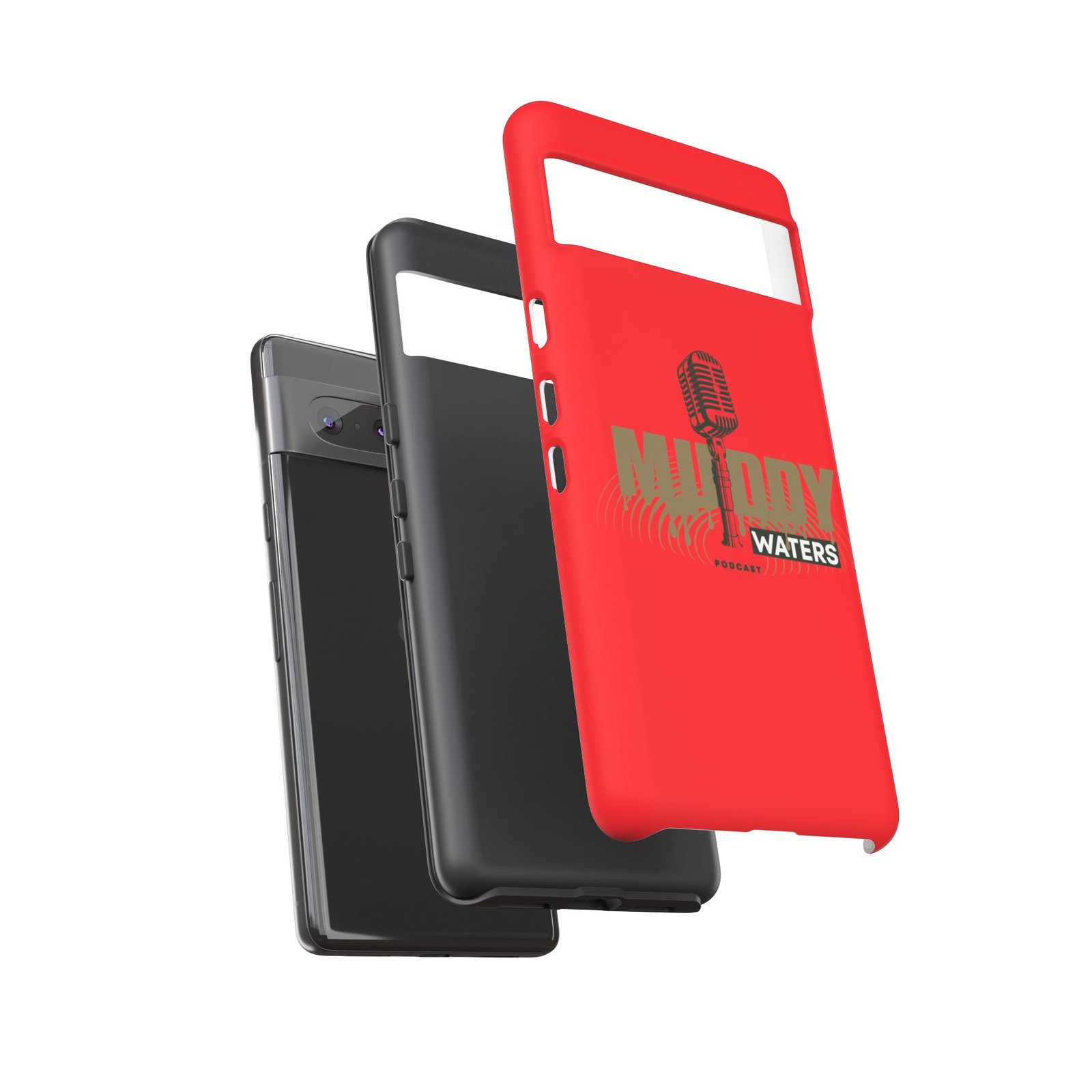 Muddy Waters Podcast Tough Phone Case – Retro Microphone Design - Image 84