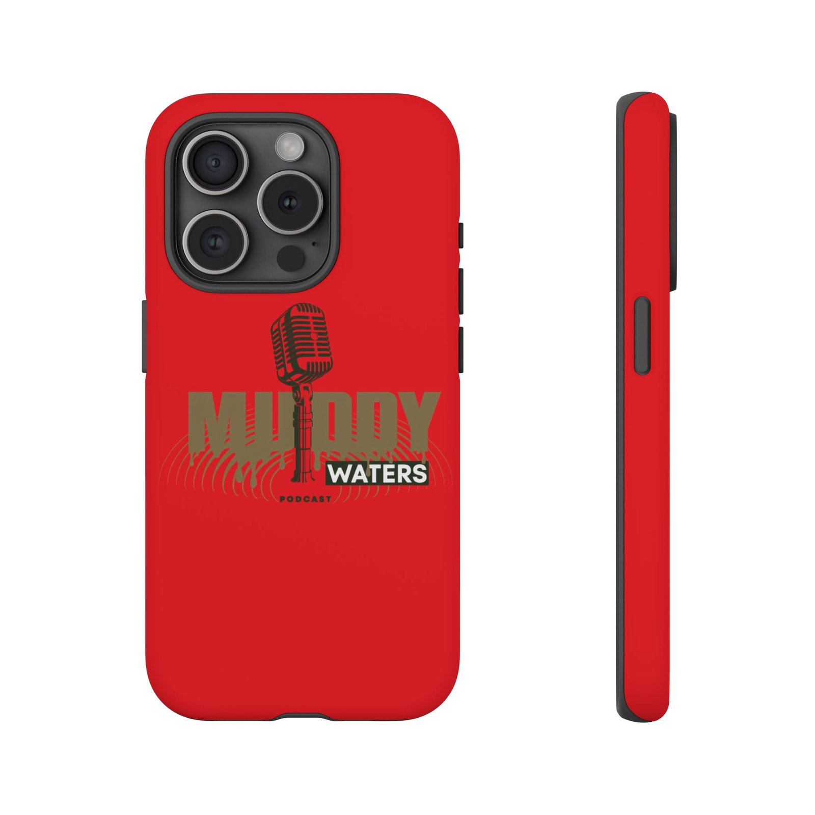 Muddy Waters Podcast Tough Phone Case – Retro Microphone Design - Image 103