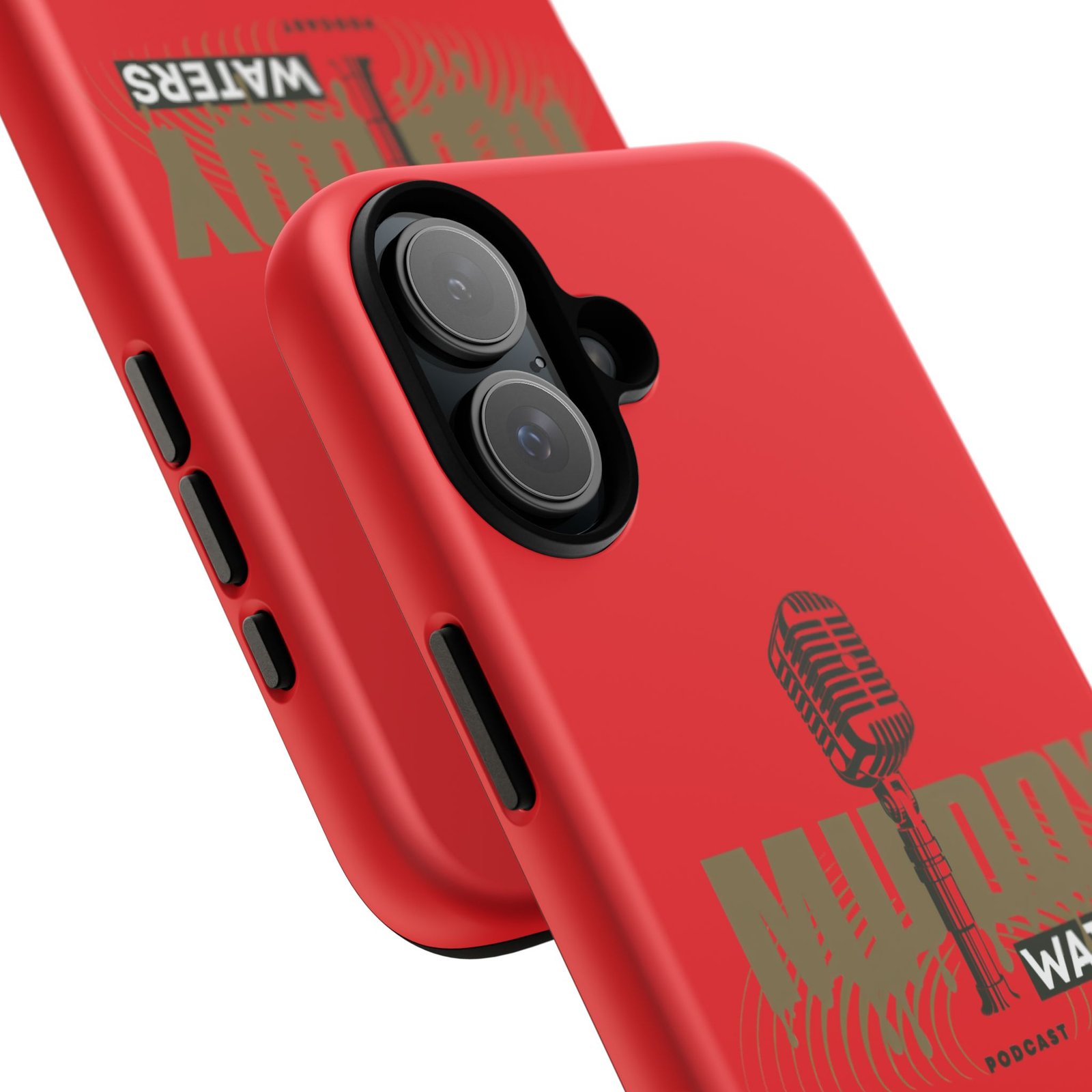 Muddy Waters Podcast Tough Phone Case – Retro Microphone Design - Image 165