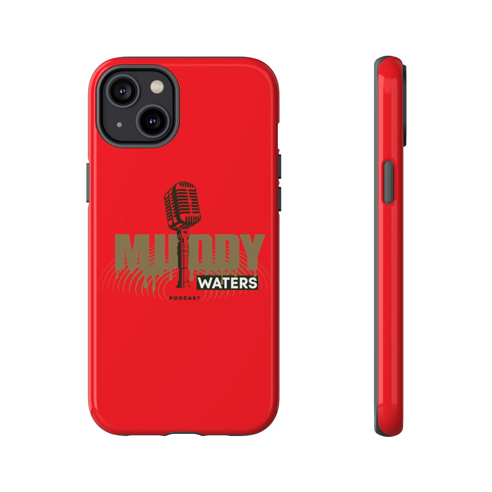 Muddy Waters Podcast Tough Phone Case – Retro Microphone Design - Image 62
