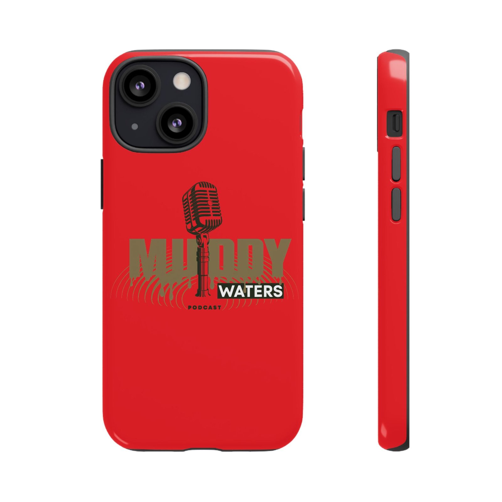 Muddy Waters Podcast Tough Phone Case – Retro Microphone Design - Image 30