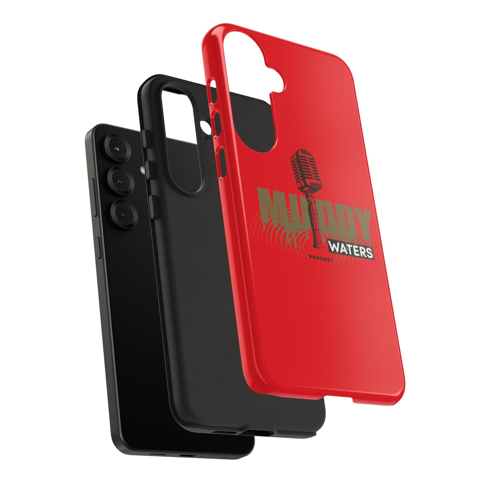 Muddy Waters Podcast Tough Phone Case – Retro Microphone Design - Image 209