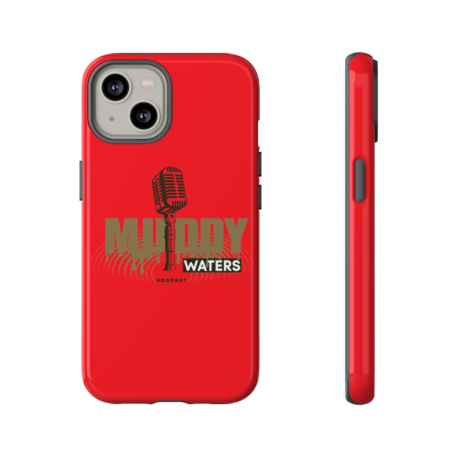 Muddy Waters Podcast Tough Phone Case – Retro Microphone Design - Image 46