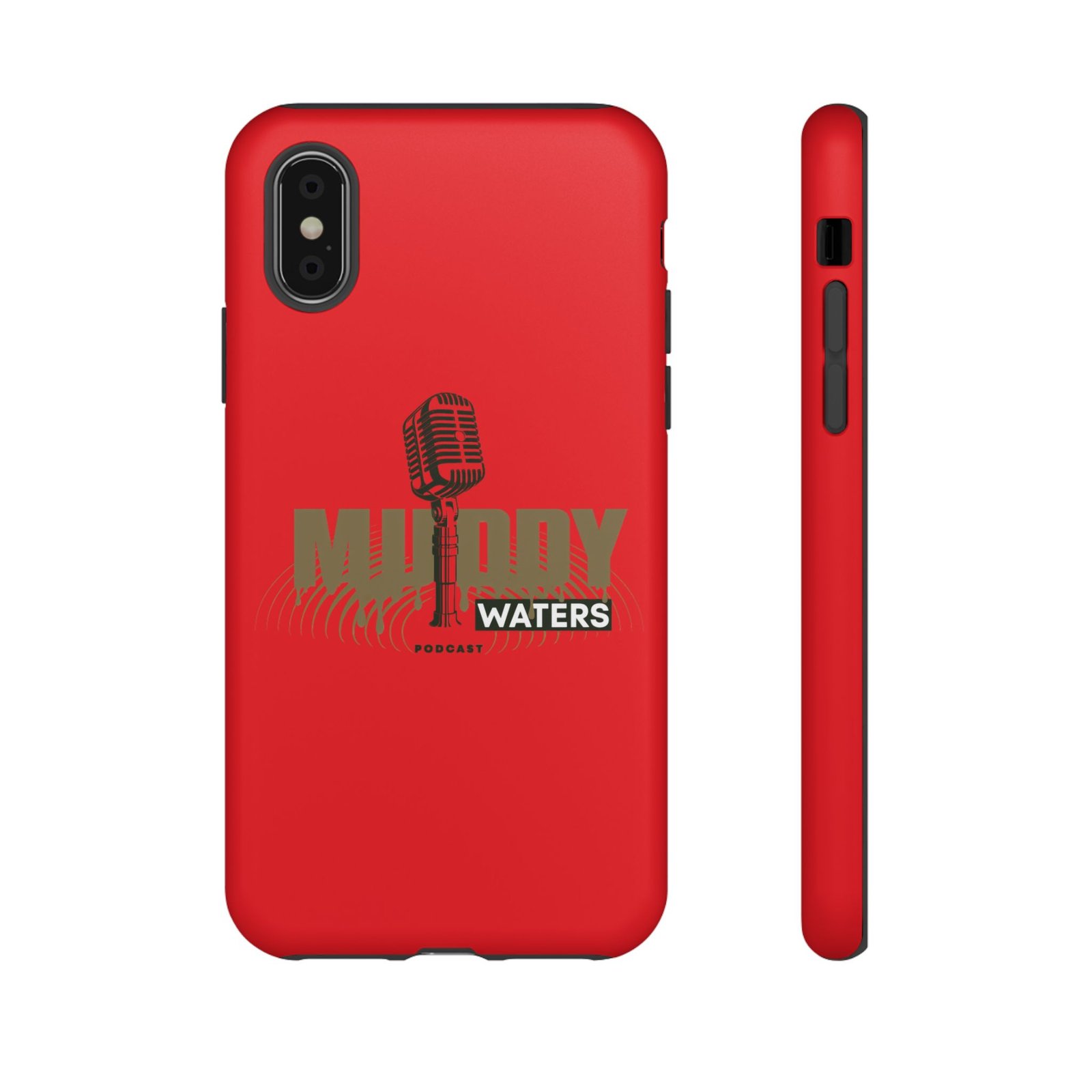 Muddy Waters Podcast Tough Phone Case – Retro Microphone Design - Image 6