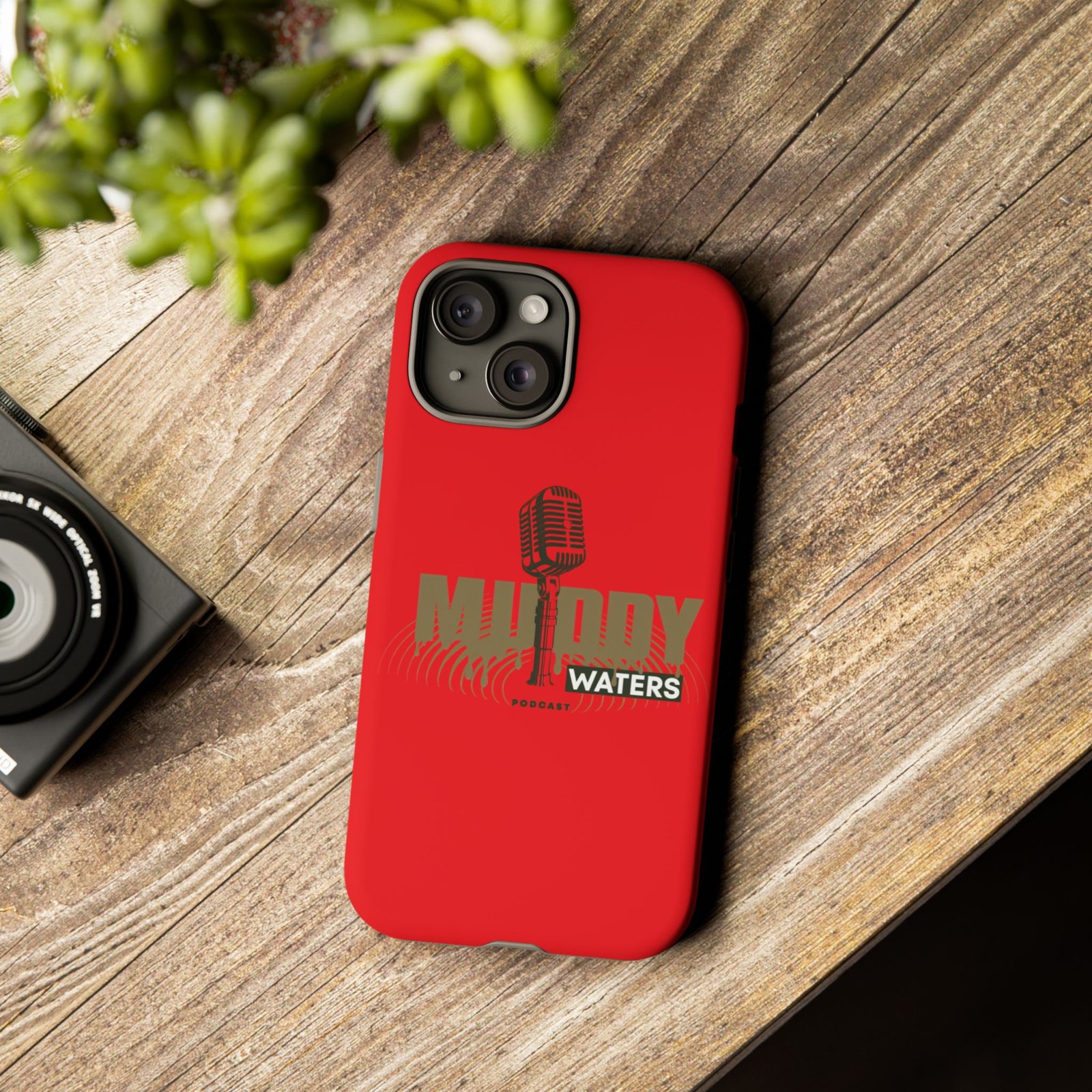 Muddy Waters Podcast Tough Phone Case – Retro Microphone Design - Image 96