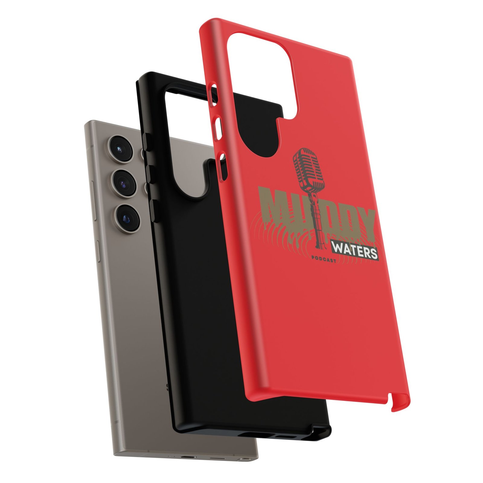 Muddy Waters Podcast Tough Phone Case – Retro Microphone Design - Image 135