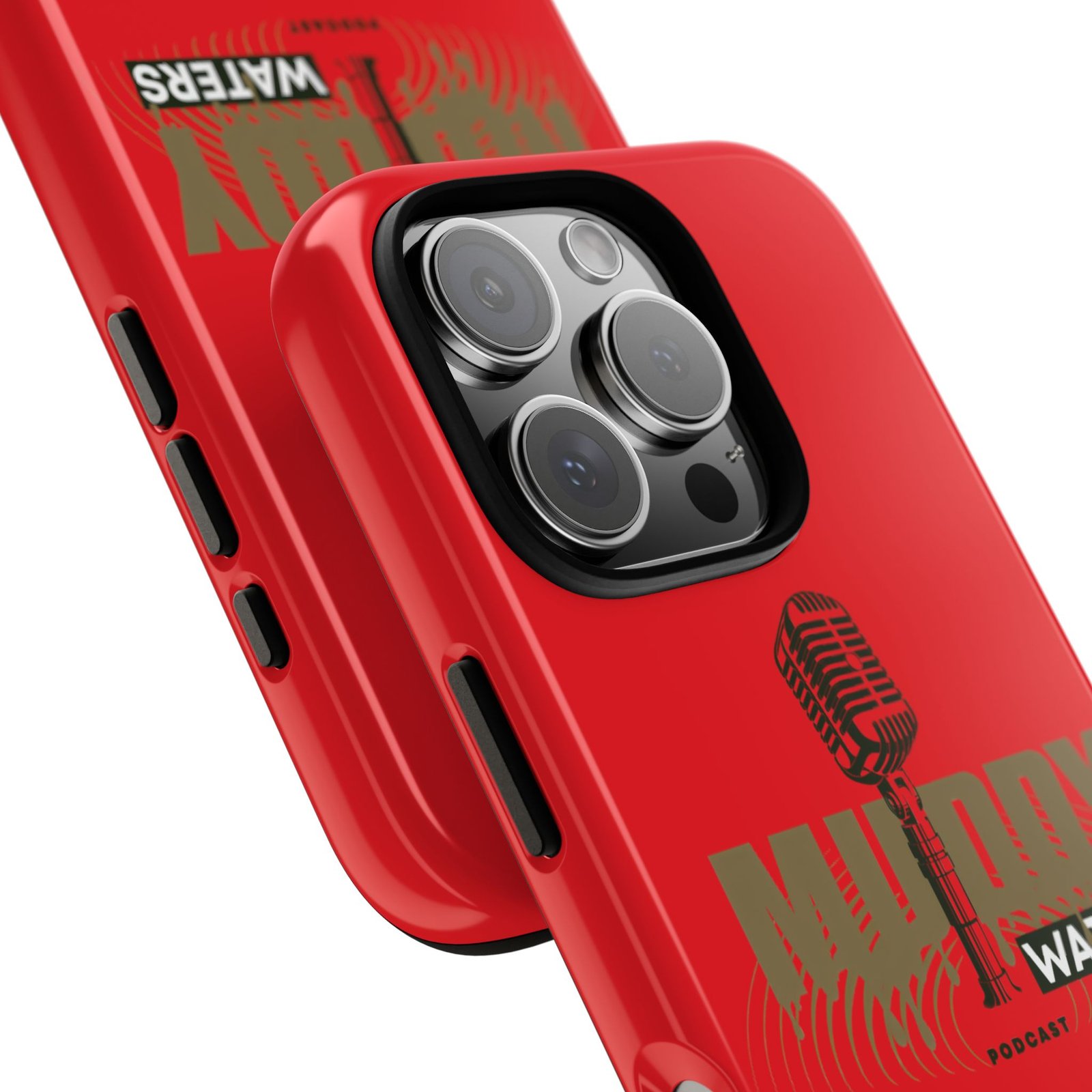 Muddy Waters Podcast Tough Phone Case – Retro Microphone Design - Image 169