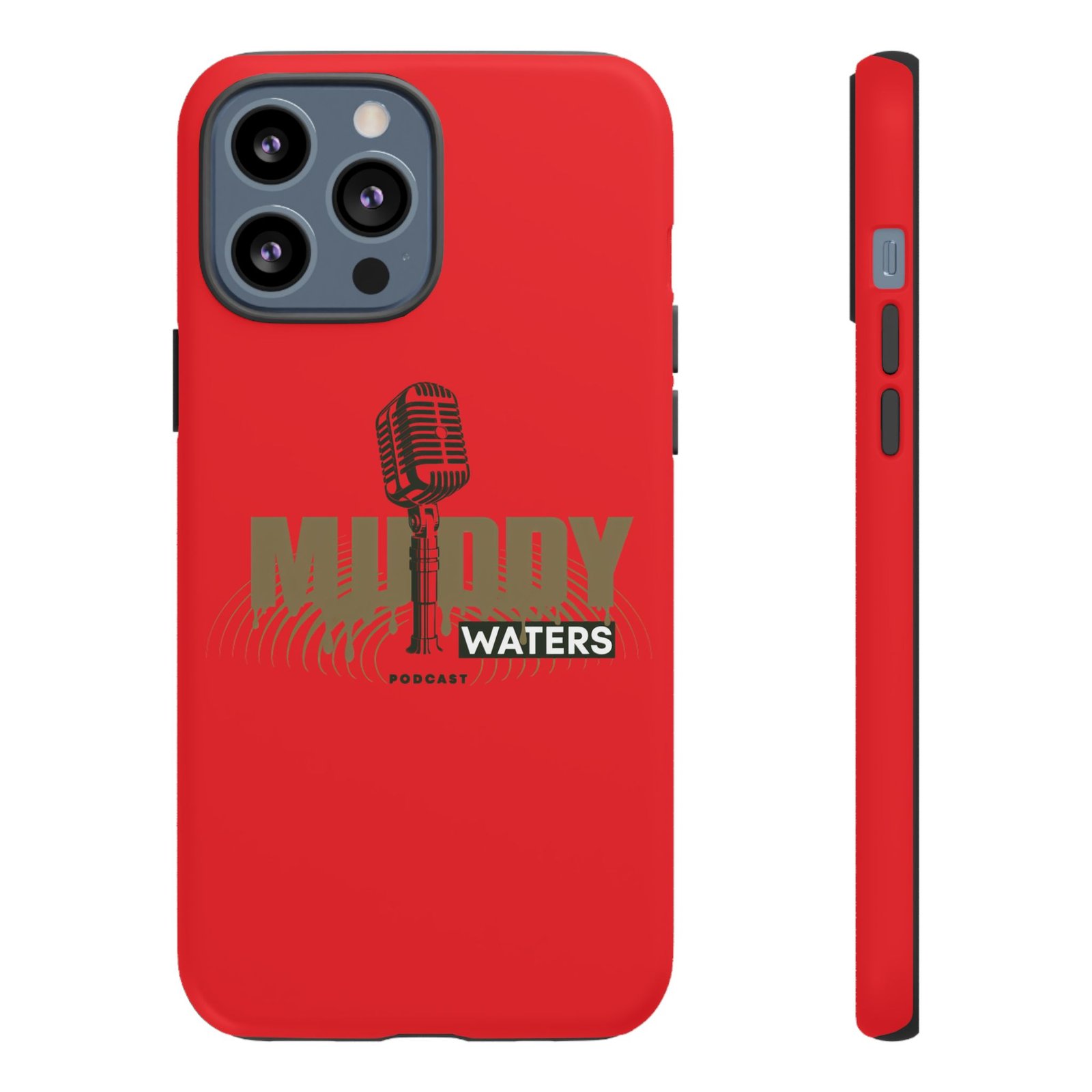 Muddy Waters Podcast Tough Phone Case – Retro Microphone Design - Image 40