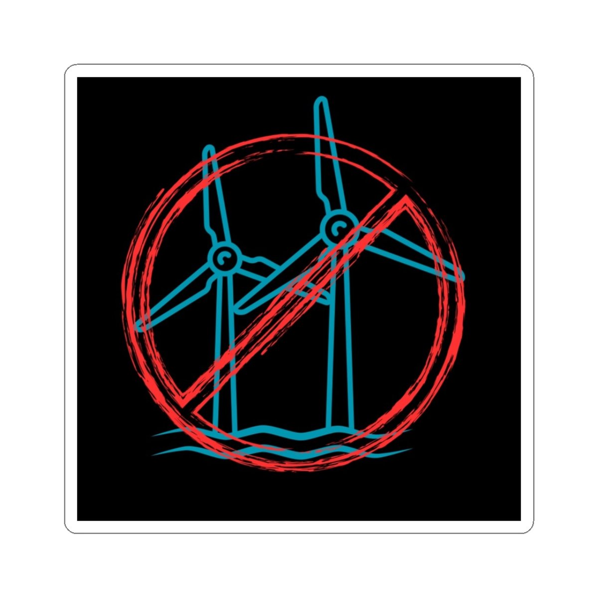 Eco-Protest Kiss-Cut Stickers - Wind Power Opposition