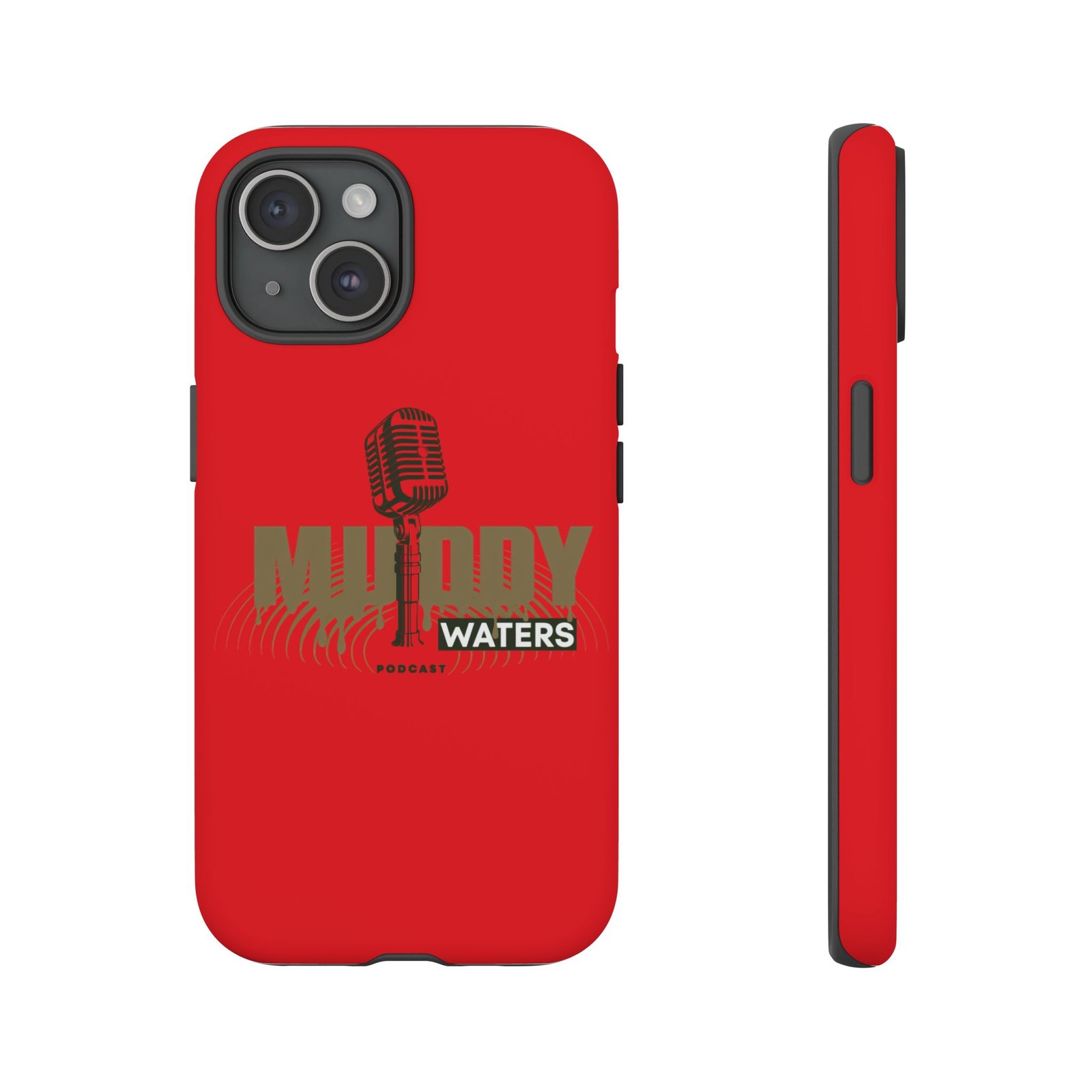 Muddy Waters Podcast Tough Phone Case – Retro Microphone Design - Image 94