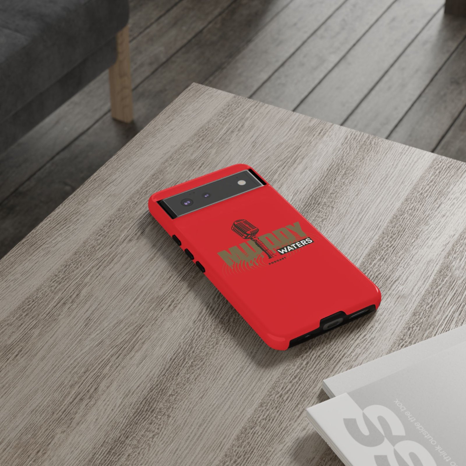 Muddy Waters Podcast Tough Phone Case – Retro Microphone Design - Image 43
