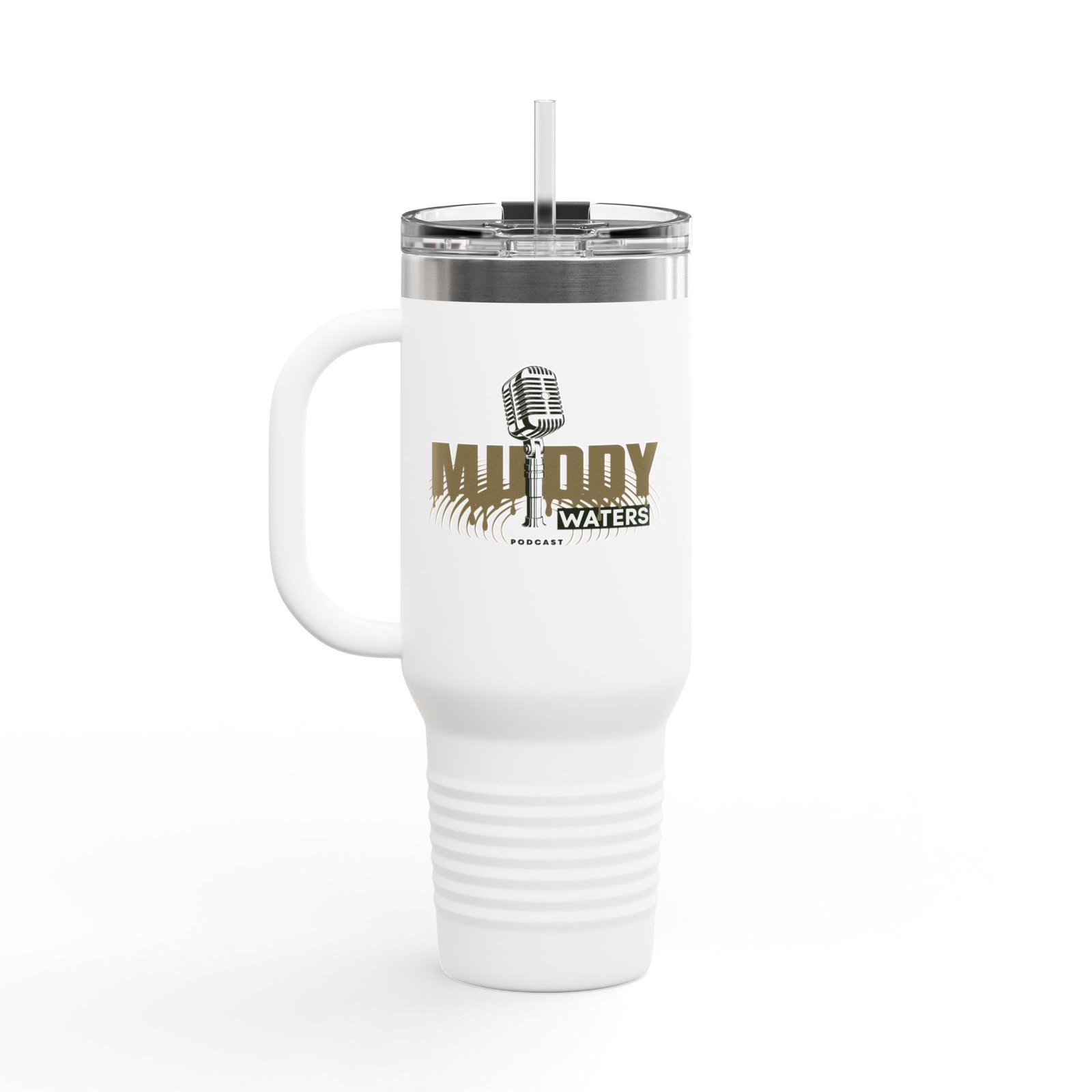 40oz Insulated Travel Mug – Muddy Waters Podcast Stainless Tumbler - Image 4