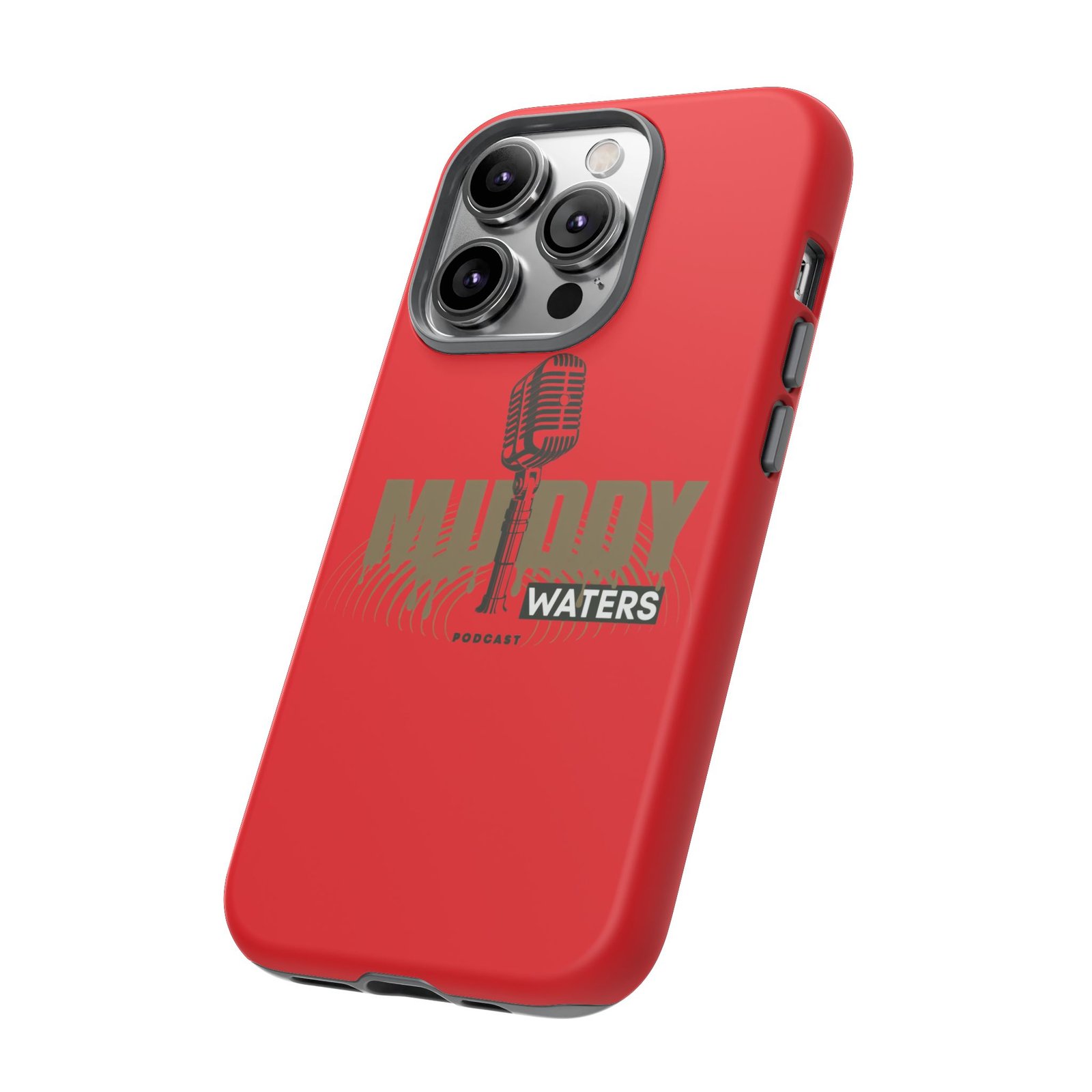 Muddy Waters Podcast Tough Phone Case – Retro Microphone Design - Image 59