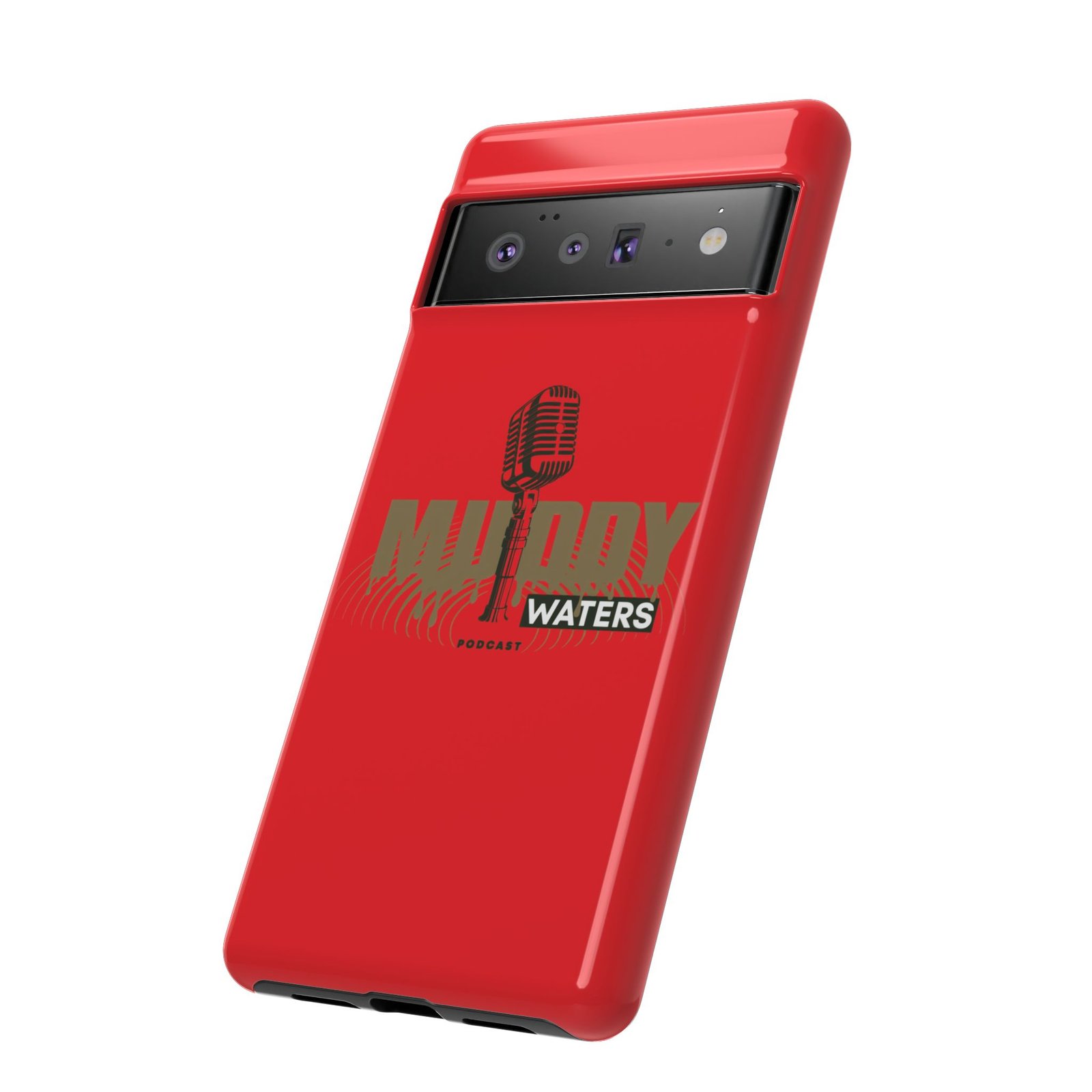 Muddy Waters Podcast Tough Phone Case – Retro Microphone Design - Image 87