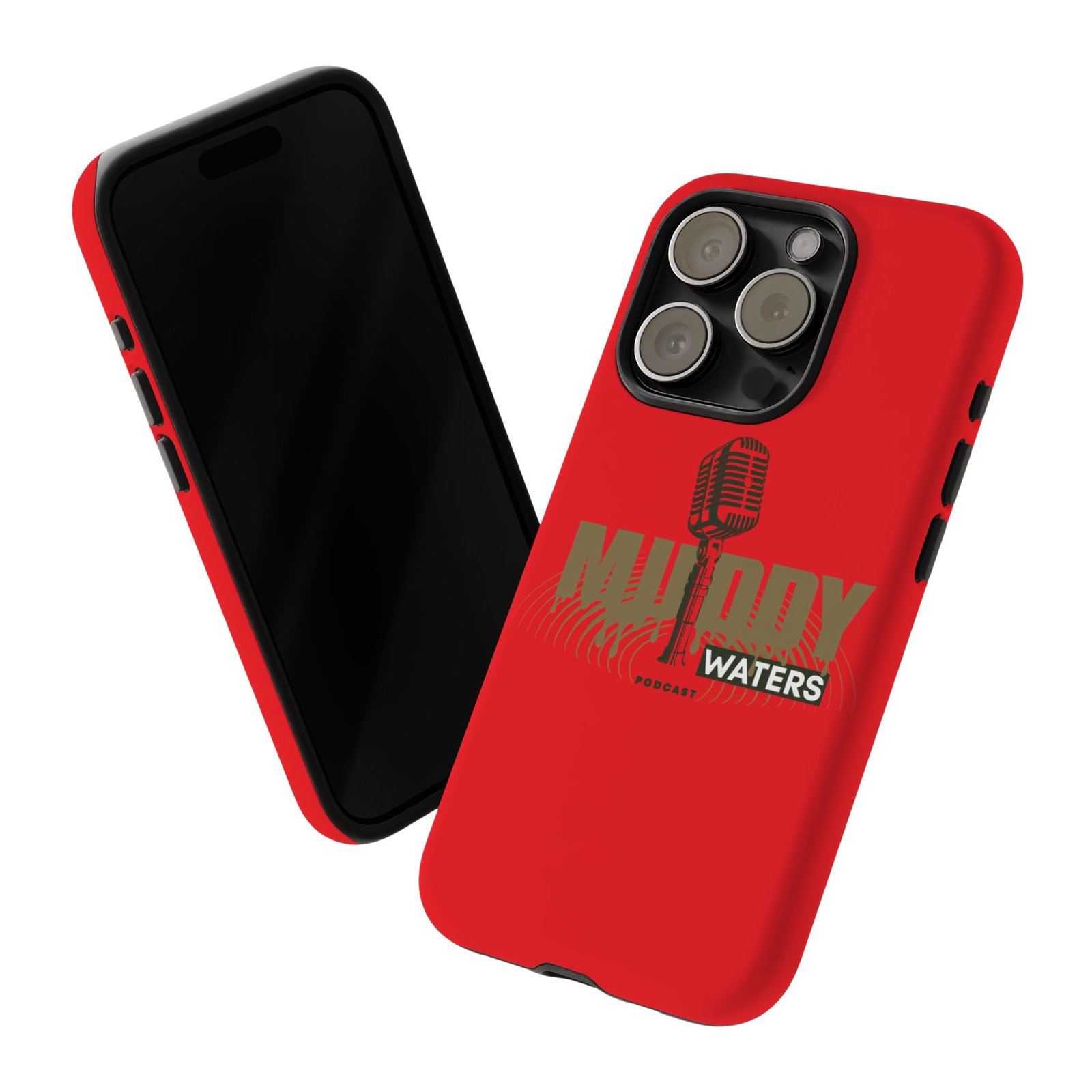 Muddy Waters Podcast Tough Phone Case – Retro Microphone Design - Image 104