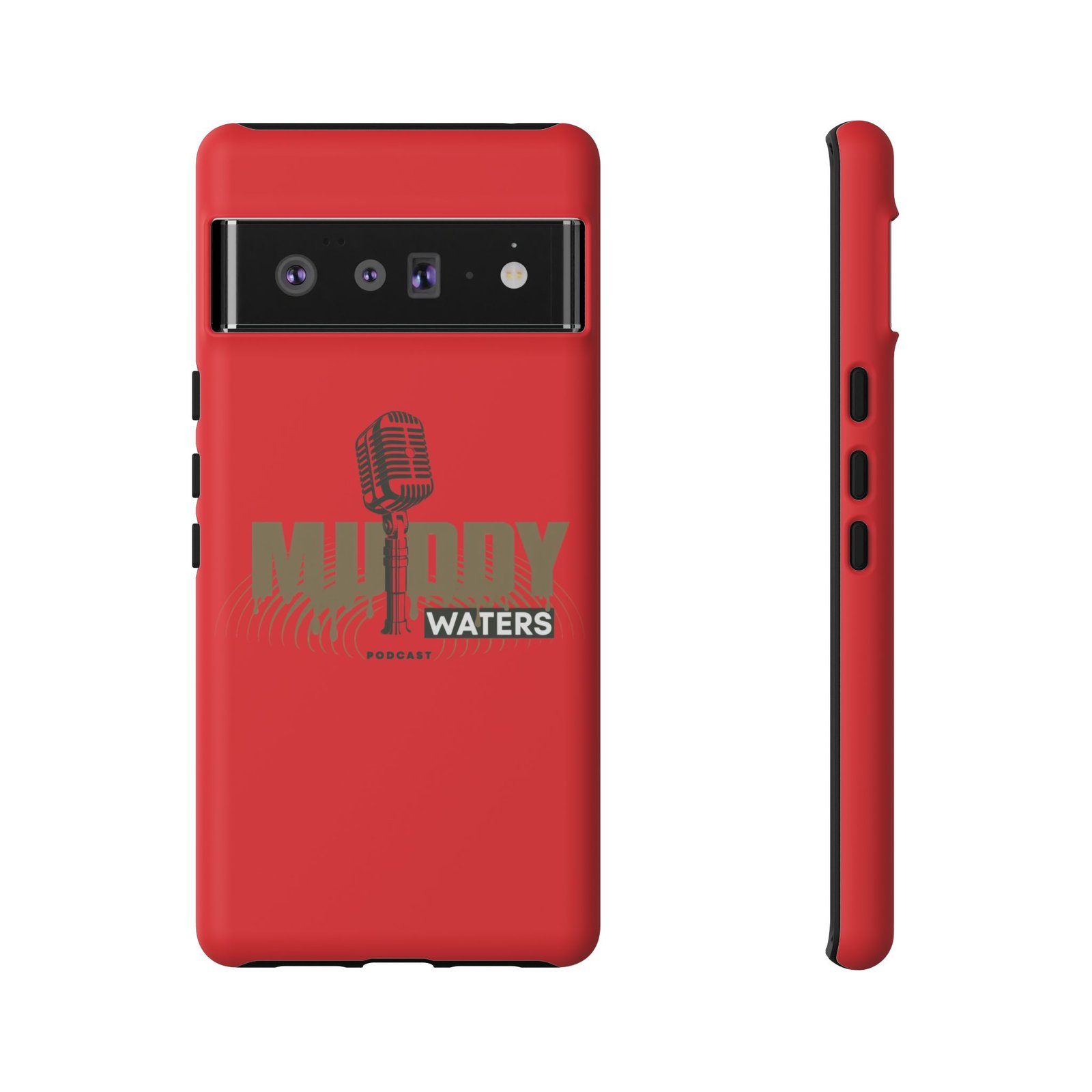 Muddy Waters Podcast Tough Phone Case – Retro Microphone Design - Image 90