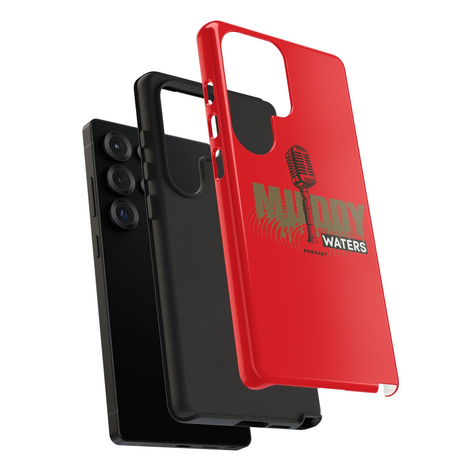 Muddy Waters Podcast Tough Phone Case – Retro Microphone Design - Image 217