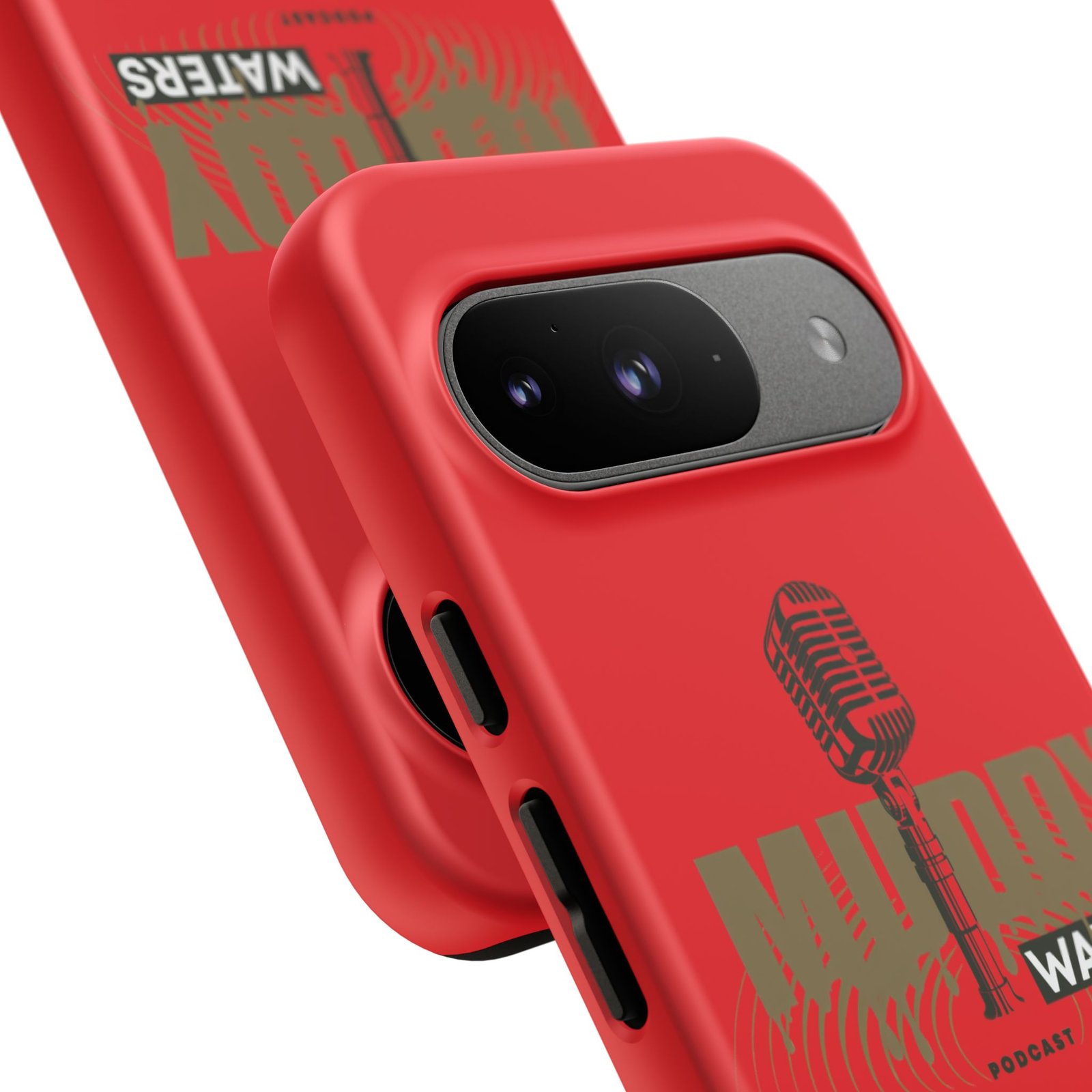 Muddy Waters Podcast Tough Phone Case – Retro Microphone Design - Image 184