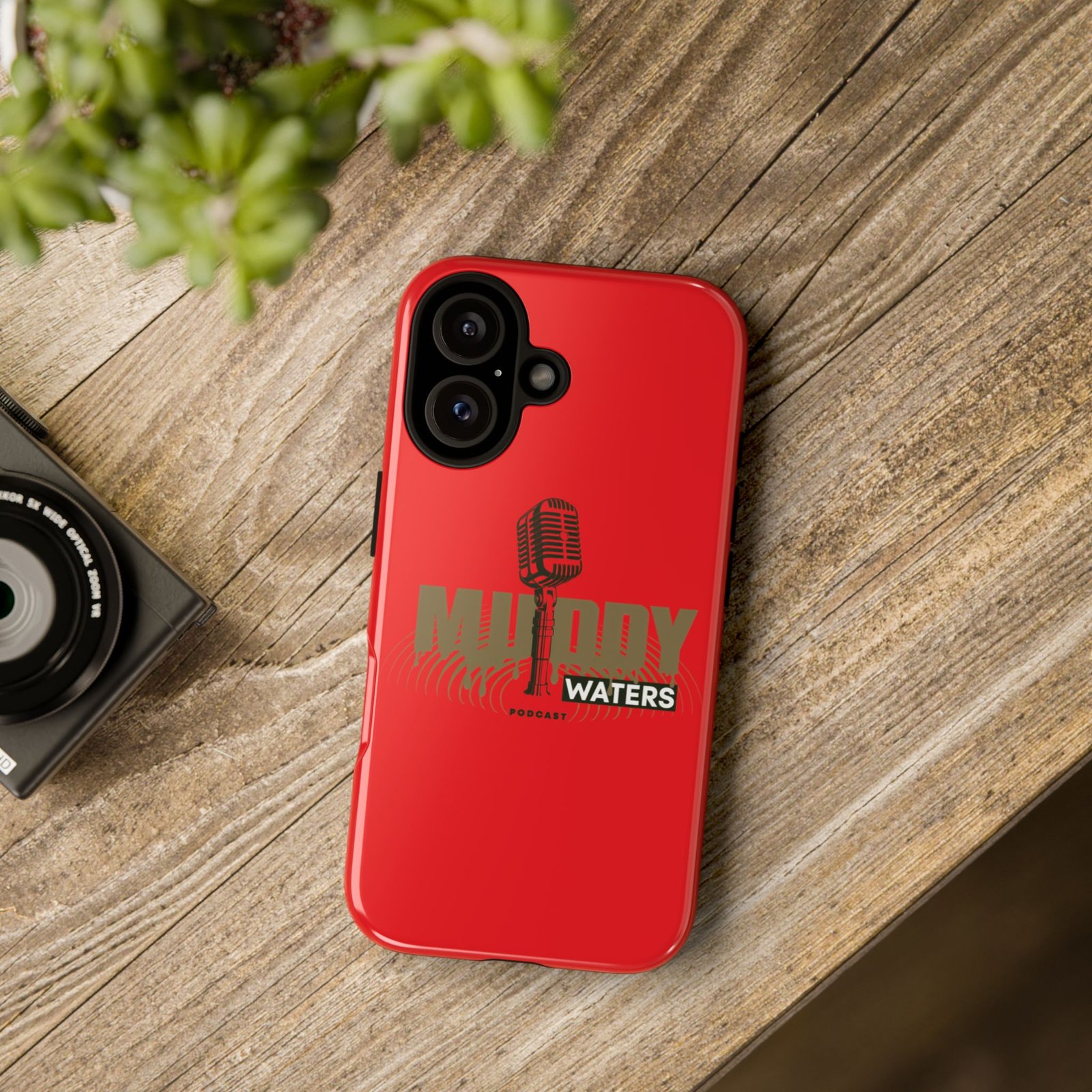 Muddy Waters Podcast Tough Phone Case – Retro Microphone Design - Image 155
