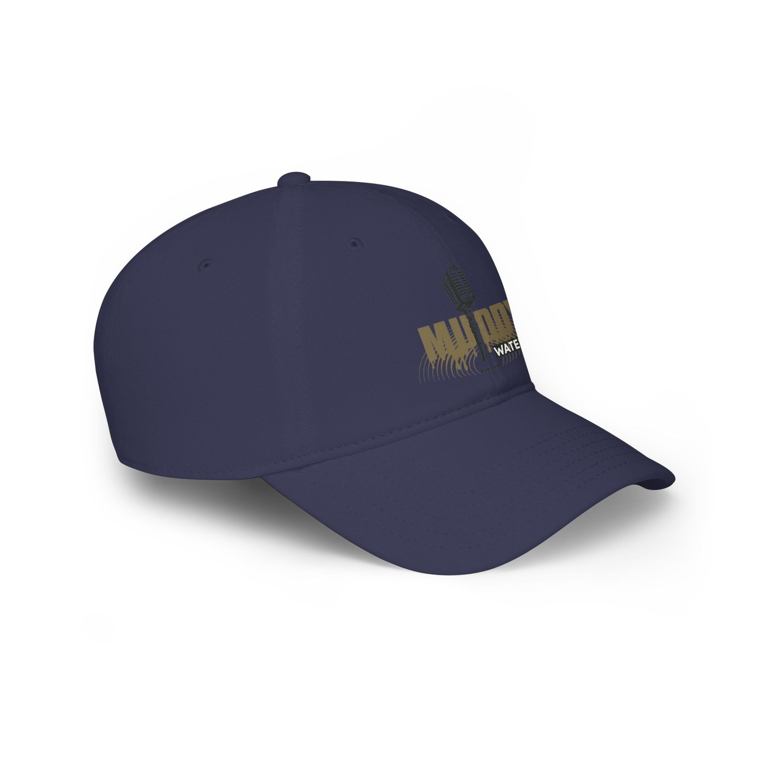 Muddy Waters Podcast Low Profile Baseball Cap - Red with Microphone Design - Image 19