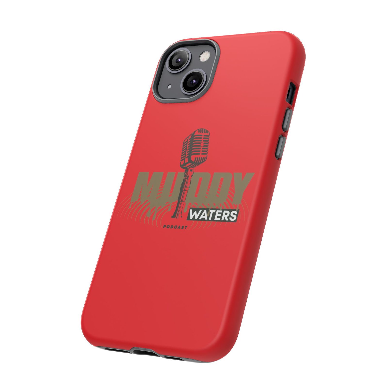 Muddy Waters Podcast Tough Phone Case – Retro Microphone Design - Image 67