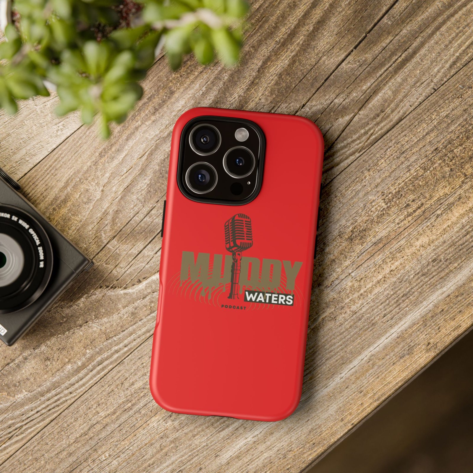 Muddy Waters Podcast Tough Phone Case – Retro Microphone Design - Image 175
