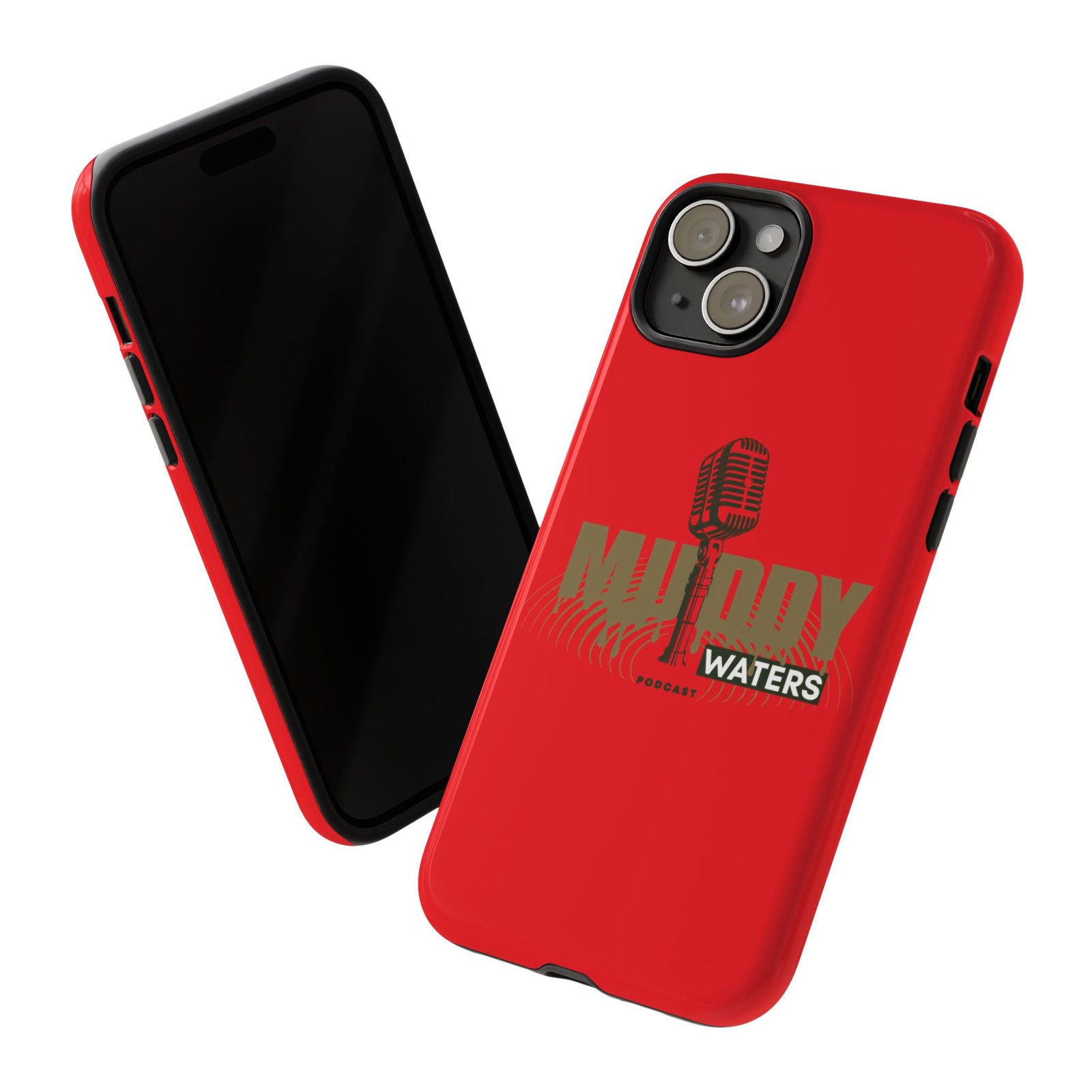 Muddy Waters Podcast Tough Phone Case – Retro Microphone Design - Image 98