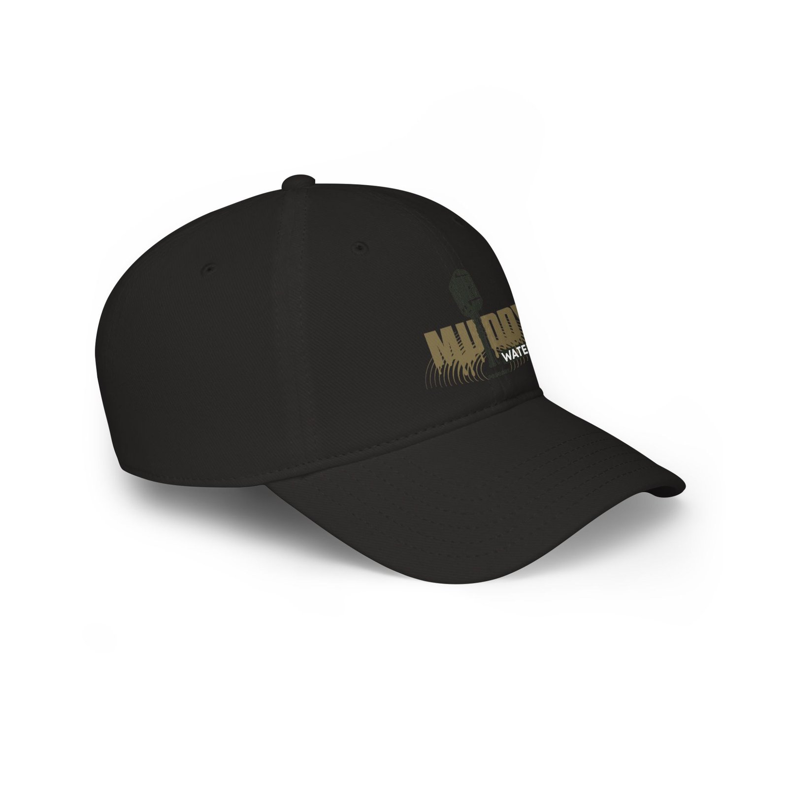 Muddy Waters Podcast Low Profile Baseball Cap - Red with Microphone Design - Image 7
