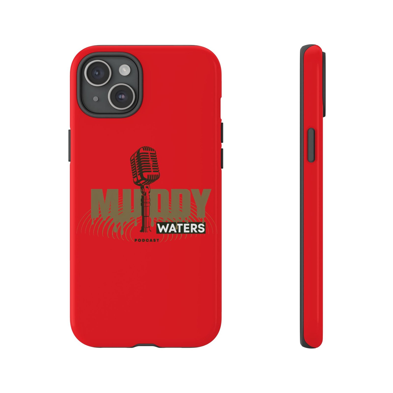 Muddy Waters Podcast Tough Phone Case – Retro Microphone Design - Image 97
