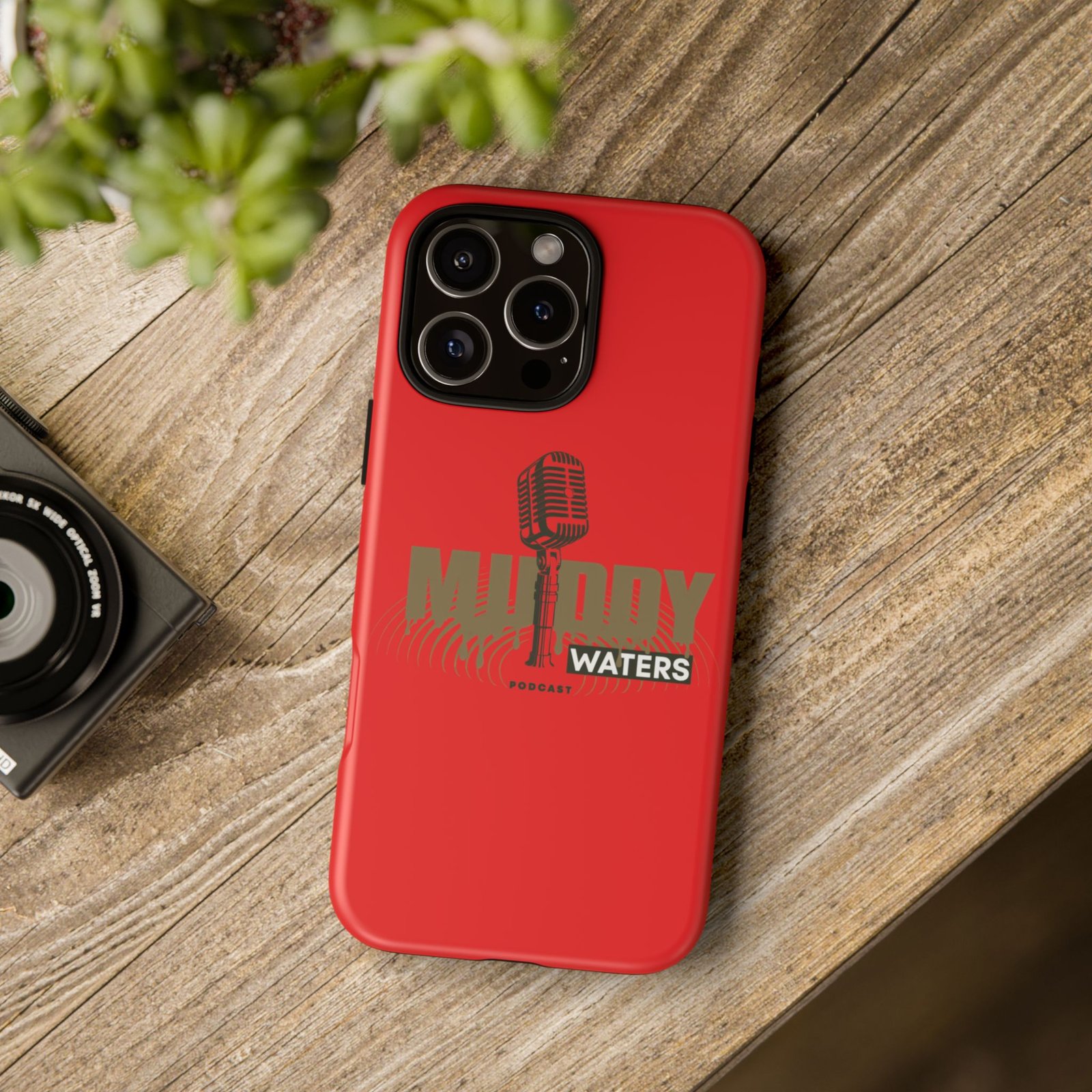 Muddy Waters Podcast Tough Phone Case – Retro Microphone Design - Image 179