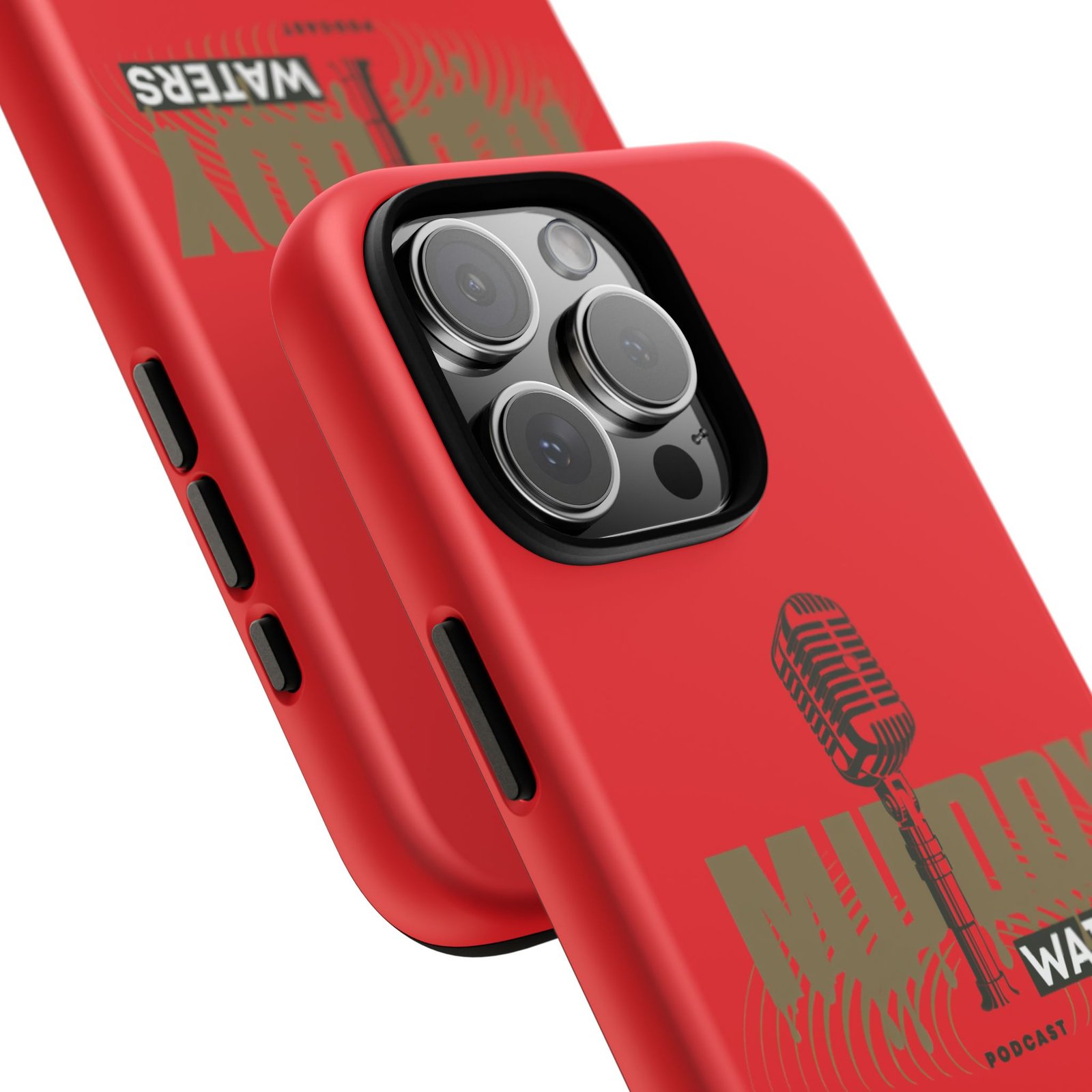 Muddy Waters Podcast Tough Phone Case – Retro Microphone Design - Image 177