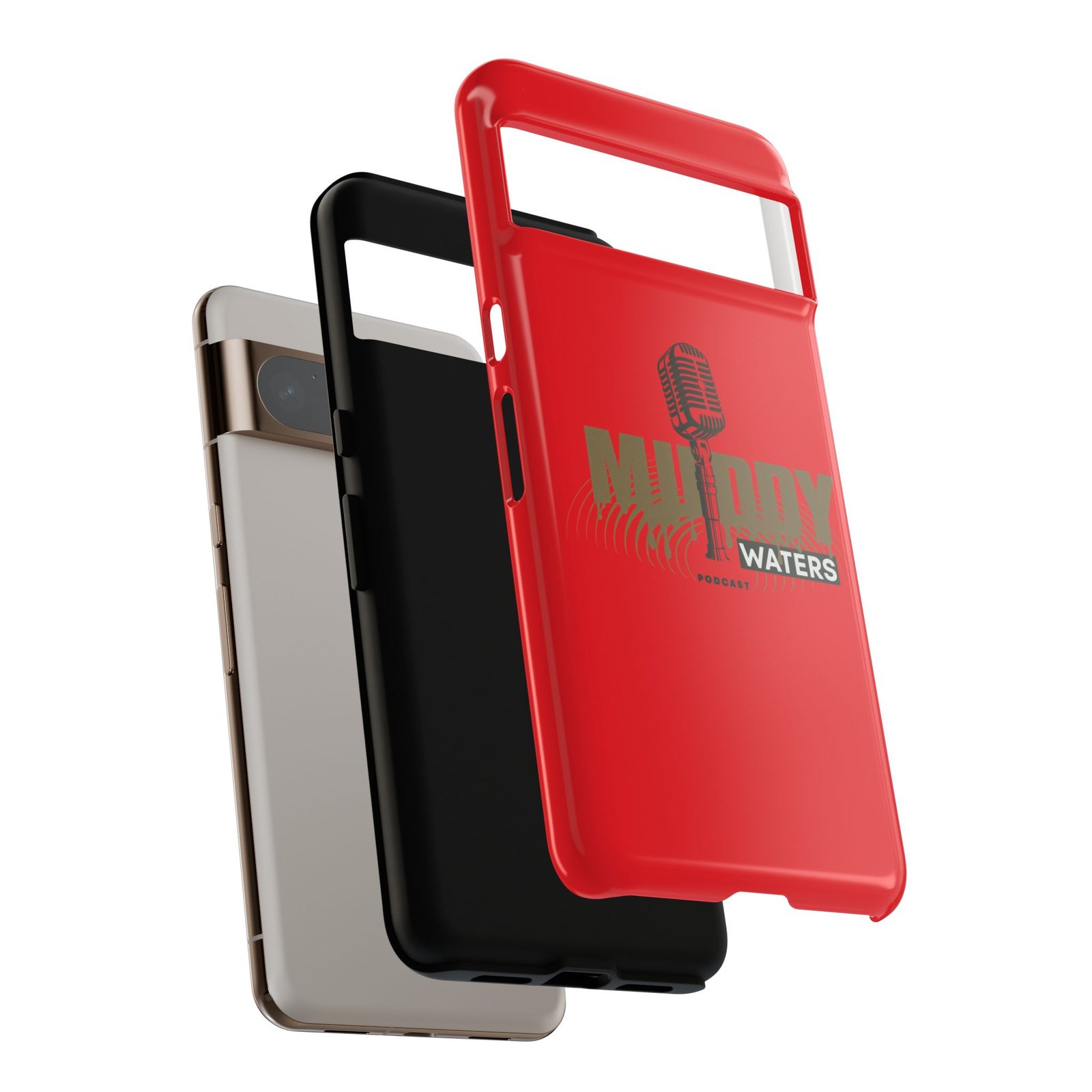 Muddy Waters Podcast Tough Phone Case – Retro Microphone Design - Image 139