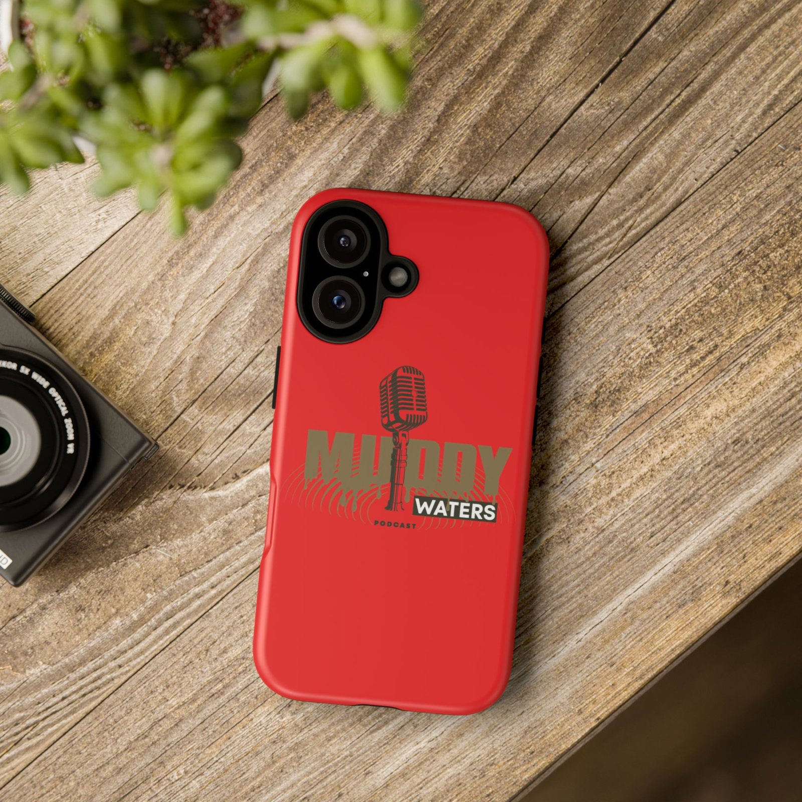 Muddy Waters Podcast Tough Phone Case – Retro Microphone Design - Image 159