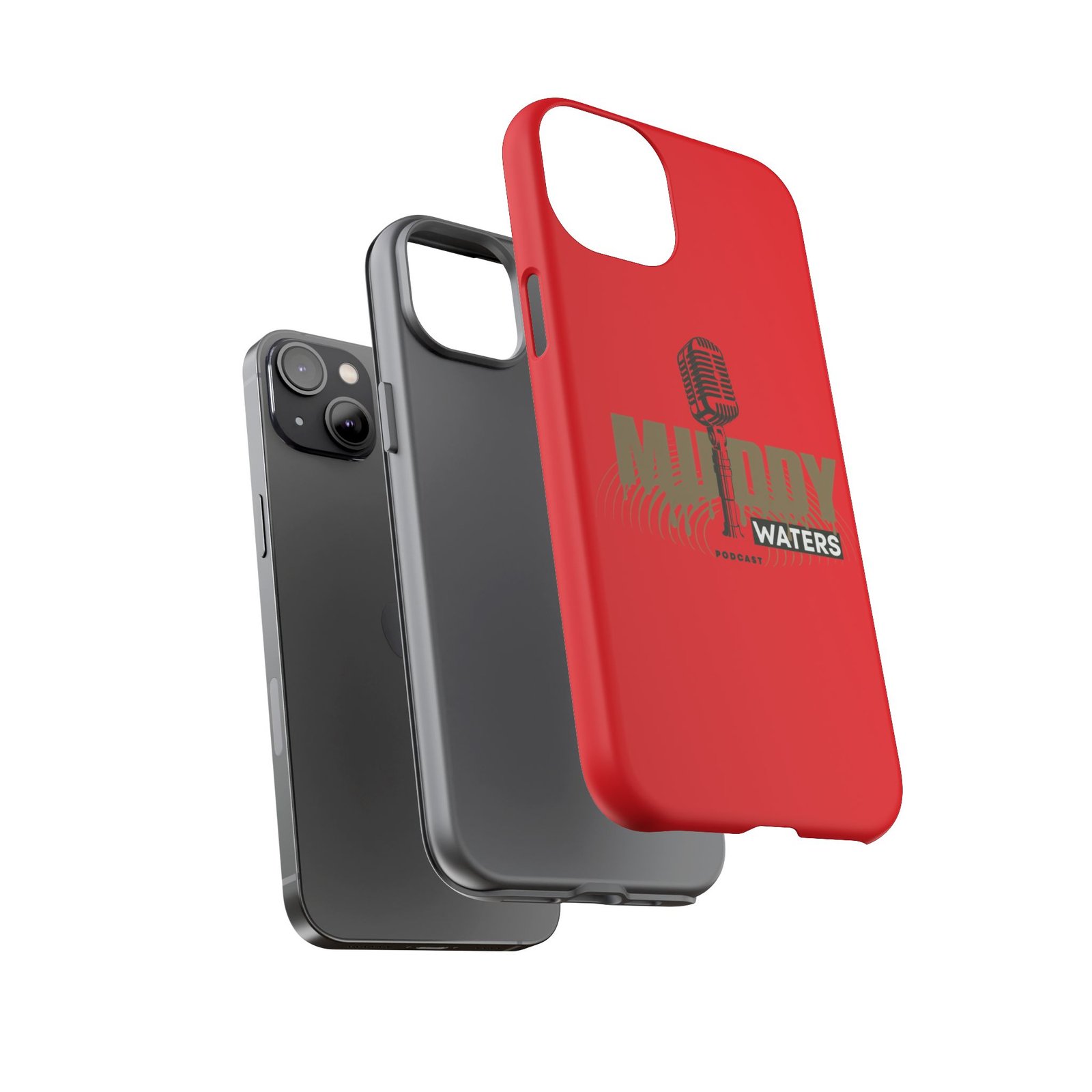 Muddy Waters Podcast Tough Phone Case – Retro Microphone Design - Image 68