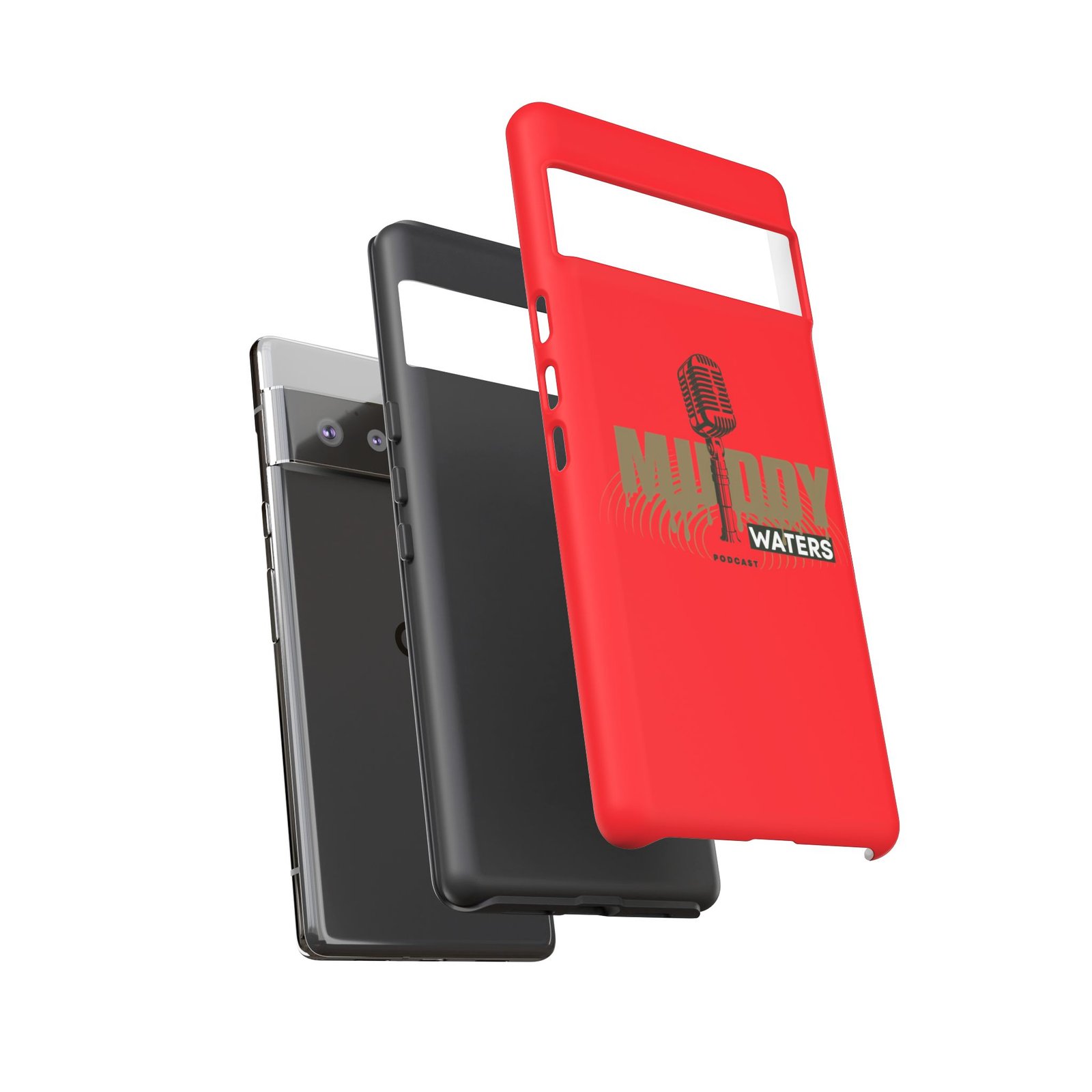 Muddy Waters Podcast Tough Phone Case – Retro Microphone Design - Image 92