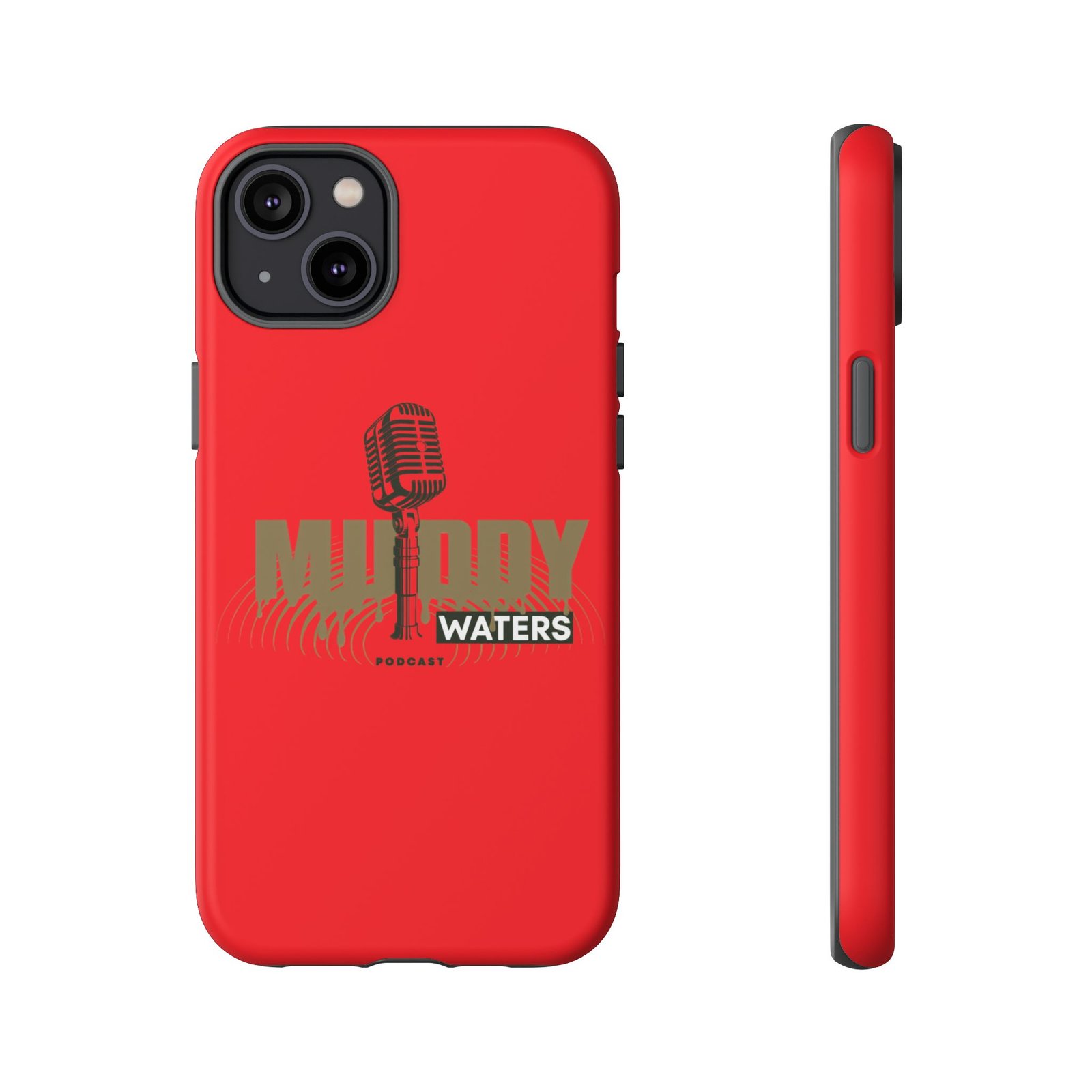 Muddy Waters Podcast Tough Phone Case – Retro Microphone Design - Image 66