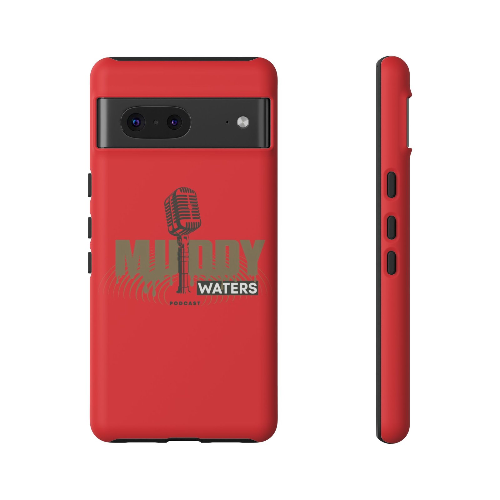Muddy Waters Podcast Tough Phone Case – Retro Microphone Design - Image 82