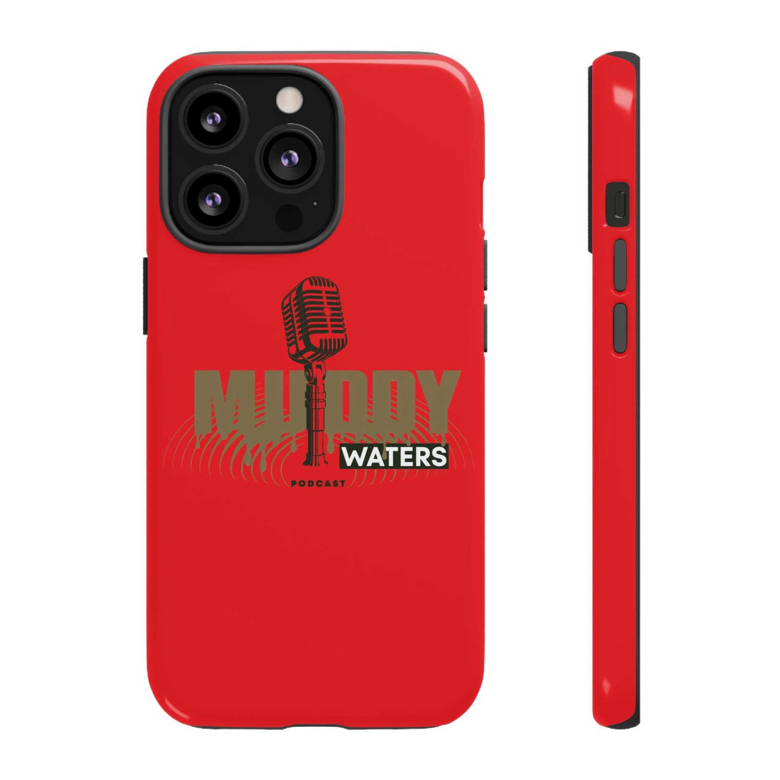 Muddy Waters Podcast Tough Phone Case – Retro Microphone Design - Image 34